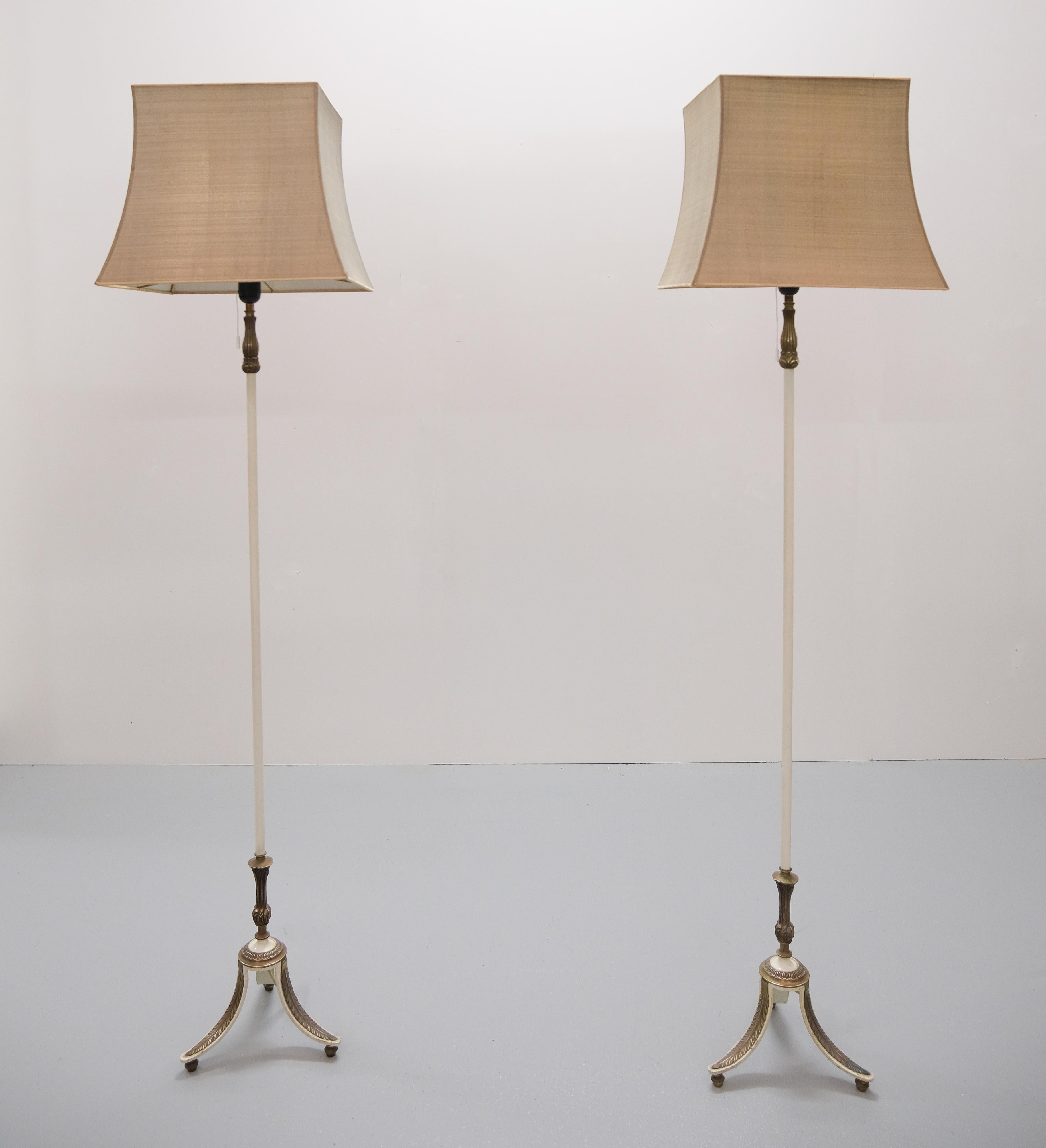 2 Floor Lamps, French, 1950s 8