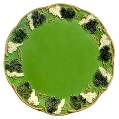 2 Green Flowery "George Sand" Dinner Plates