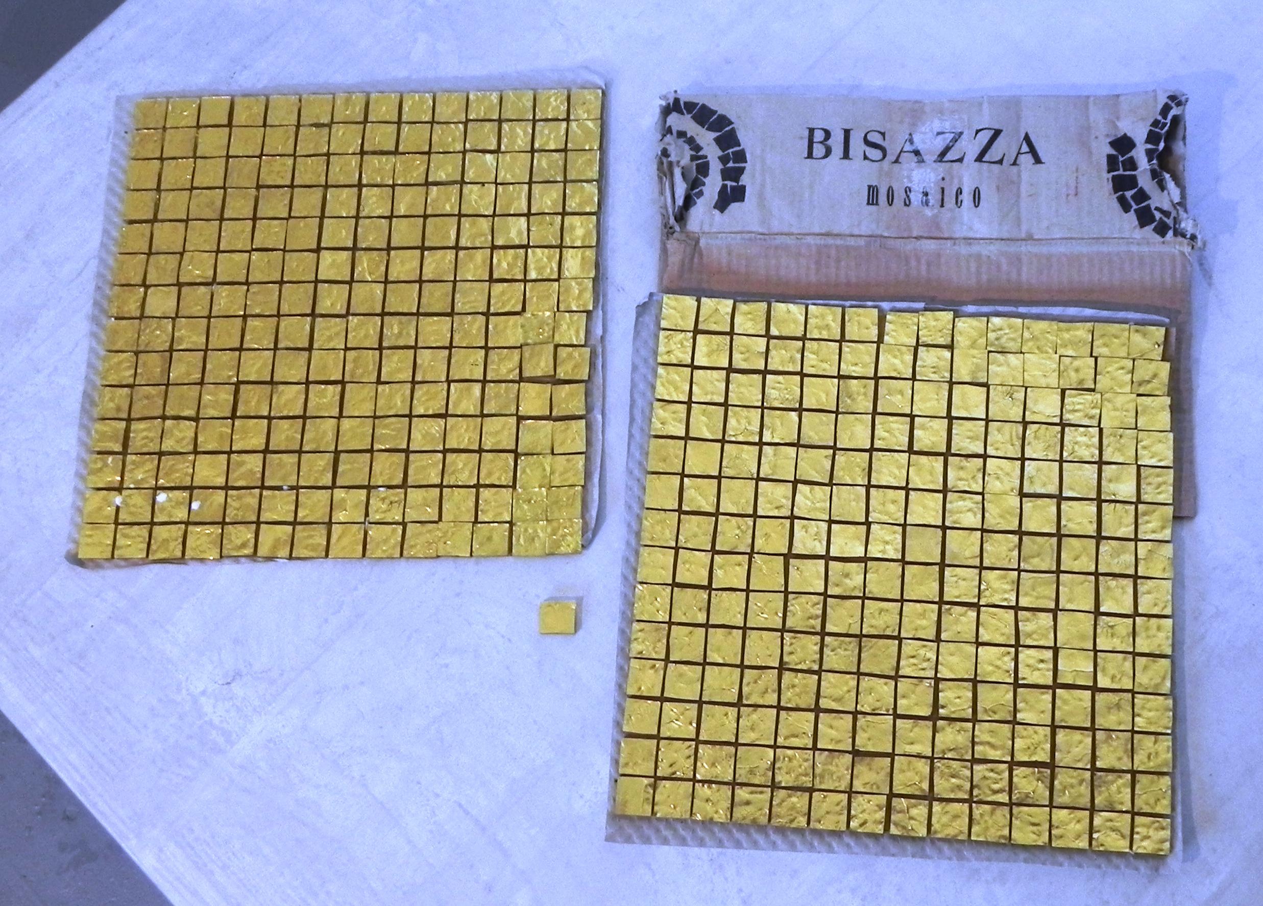 Italian 2 Fogli Mosaico Bisazza Oro, Anni 90 For Sale