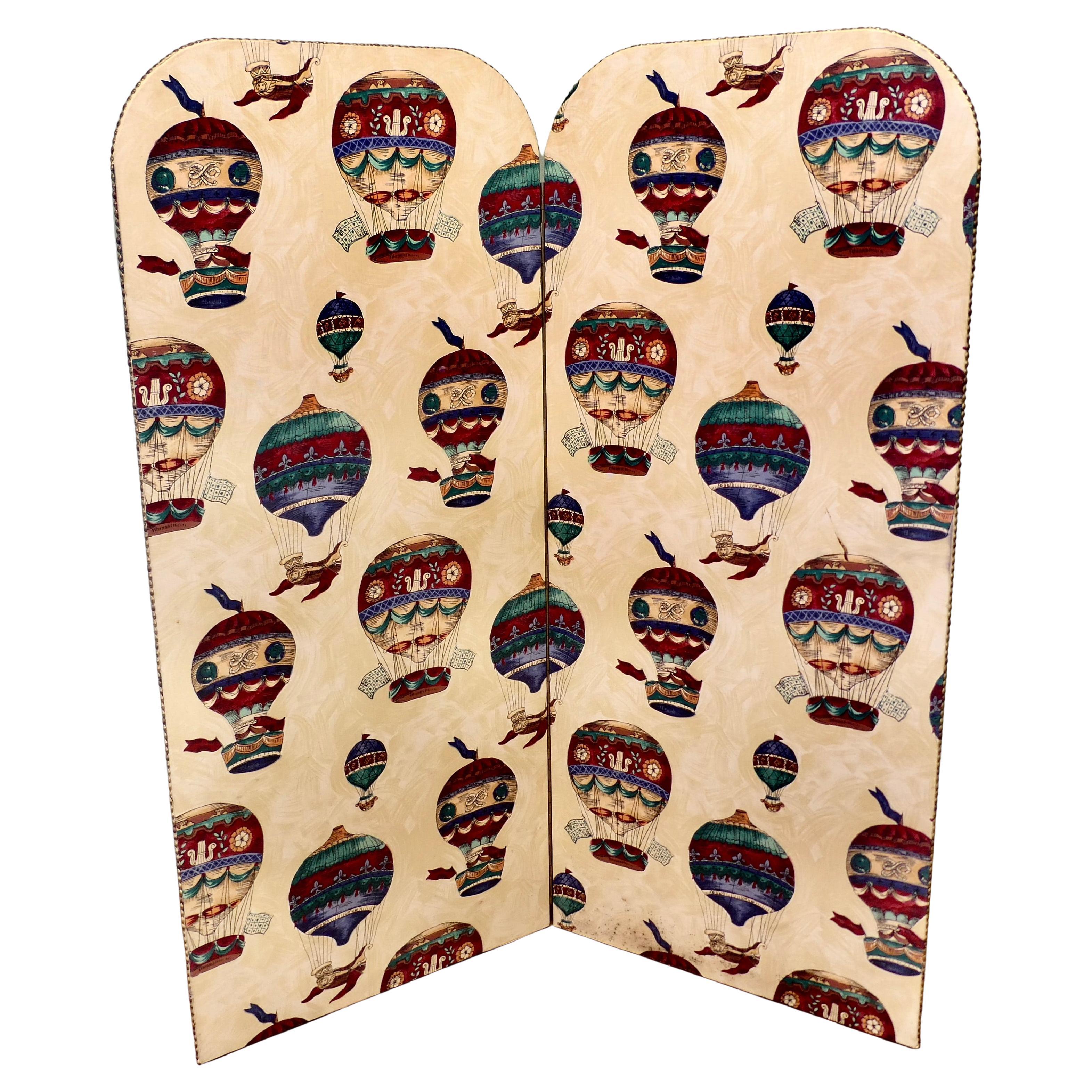 2 Fold Screen with Hot Air Balloons
