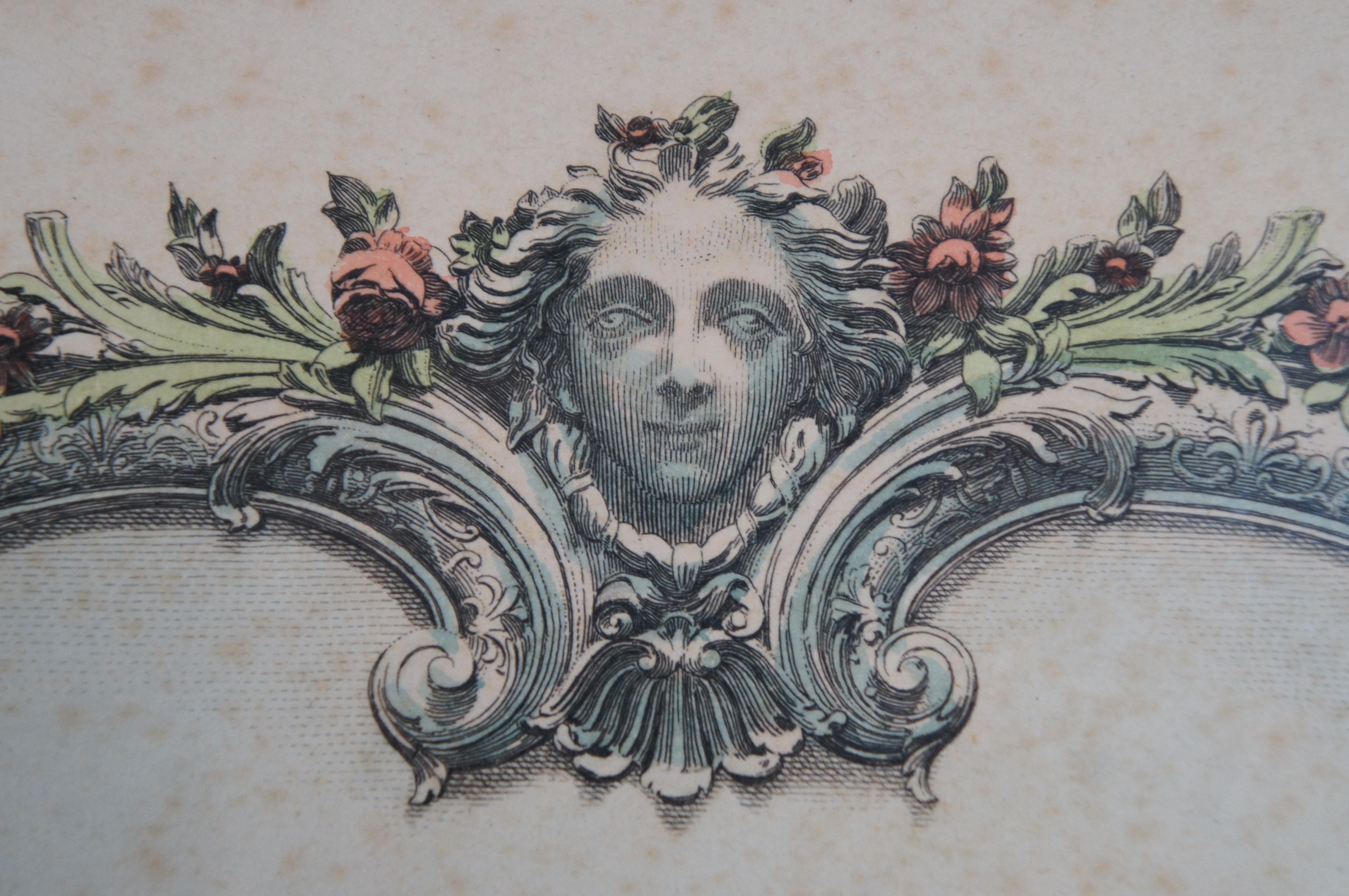 2 Francois Boucher Antique Baroque Mezzotint Poetry Engravings Mother Cherubs For Sale 6