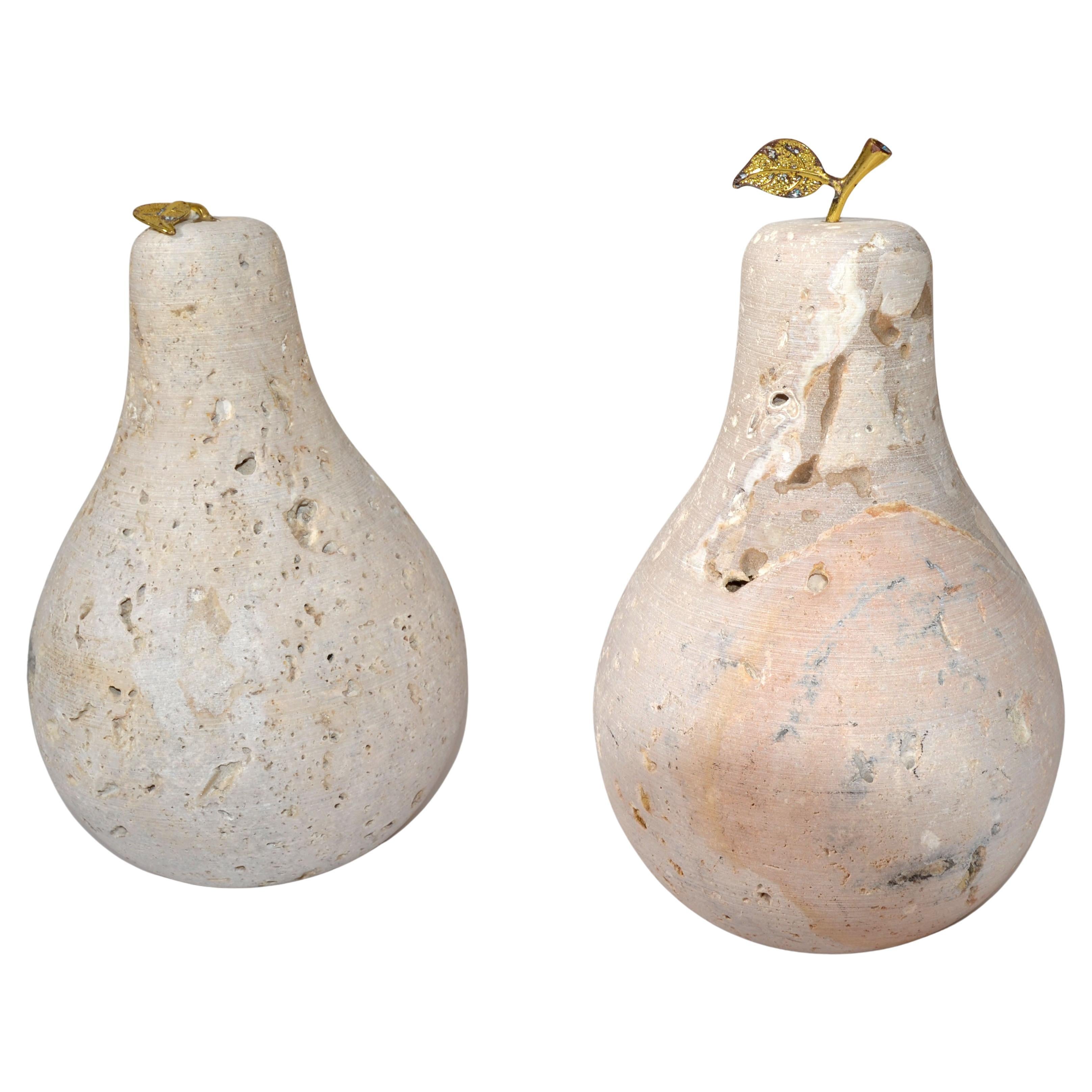 2 Fratelli Manelli Stile Venetia Travertino Pietra Ottone Pere Scultura Raymor in vendita 9