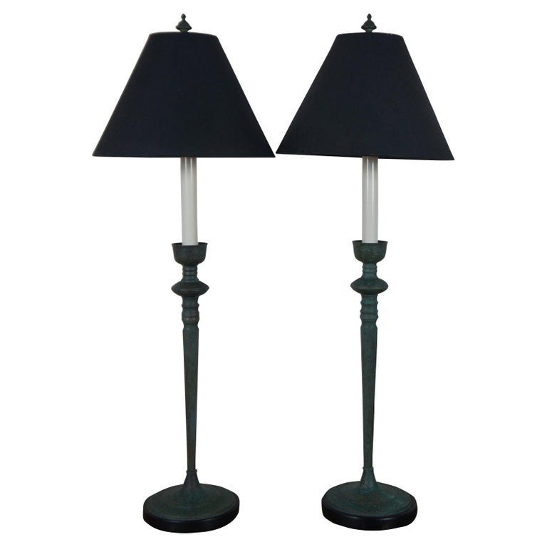 2 Frederick Cooper Candlestick Banquet, Black Buffet Table Lamp Shades