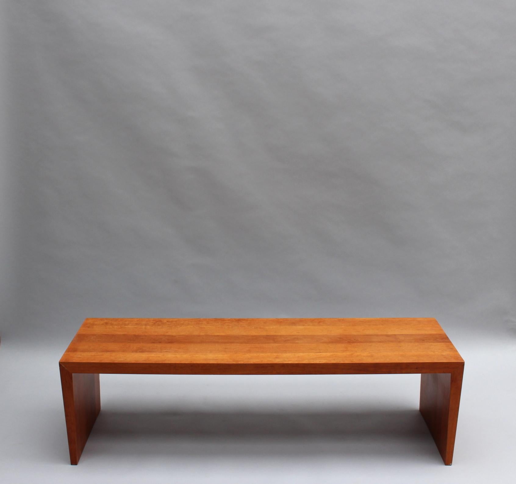 Modern 2 French 1980s Solid Cherry Benches by Richard Peduzzi