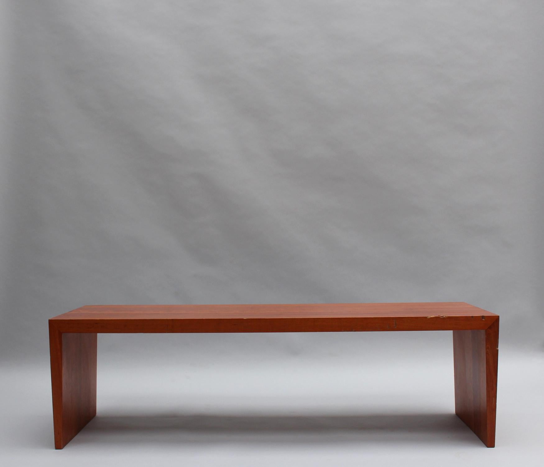 Late 20th Century 2 French 1980s Solid Cherry Benches by Richard Peduzzi