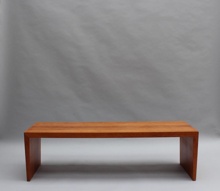 2 French 1980s Solid Cherry Benches by Richard Peduzzi For Sale 3