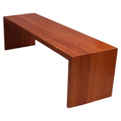 2 French 1980s Solid Cherry Benches by Richard Peduzzi