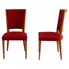 2 French Art Deco Oak Dining Chairs