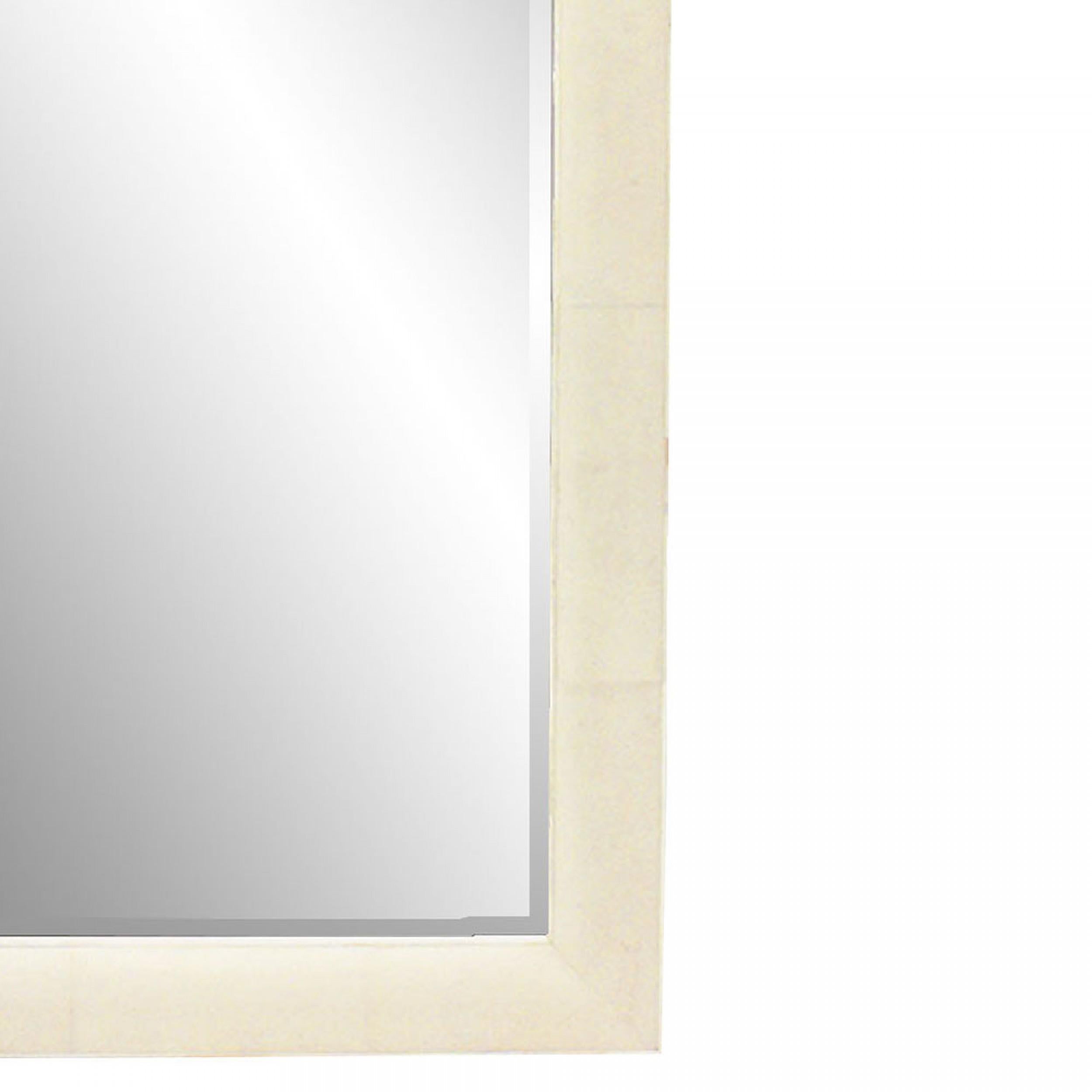 20th Century 2 French Art Deco Style Beige Shagreen Wall Mirrors