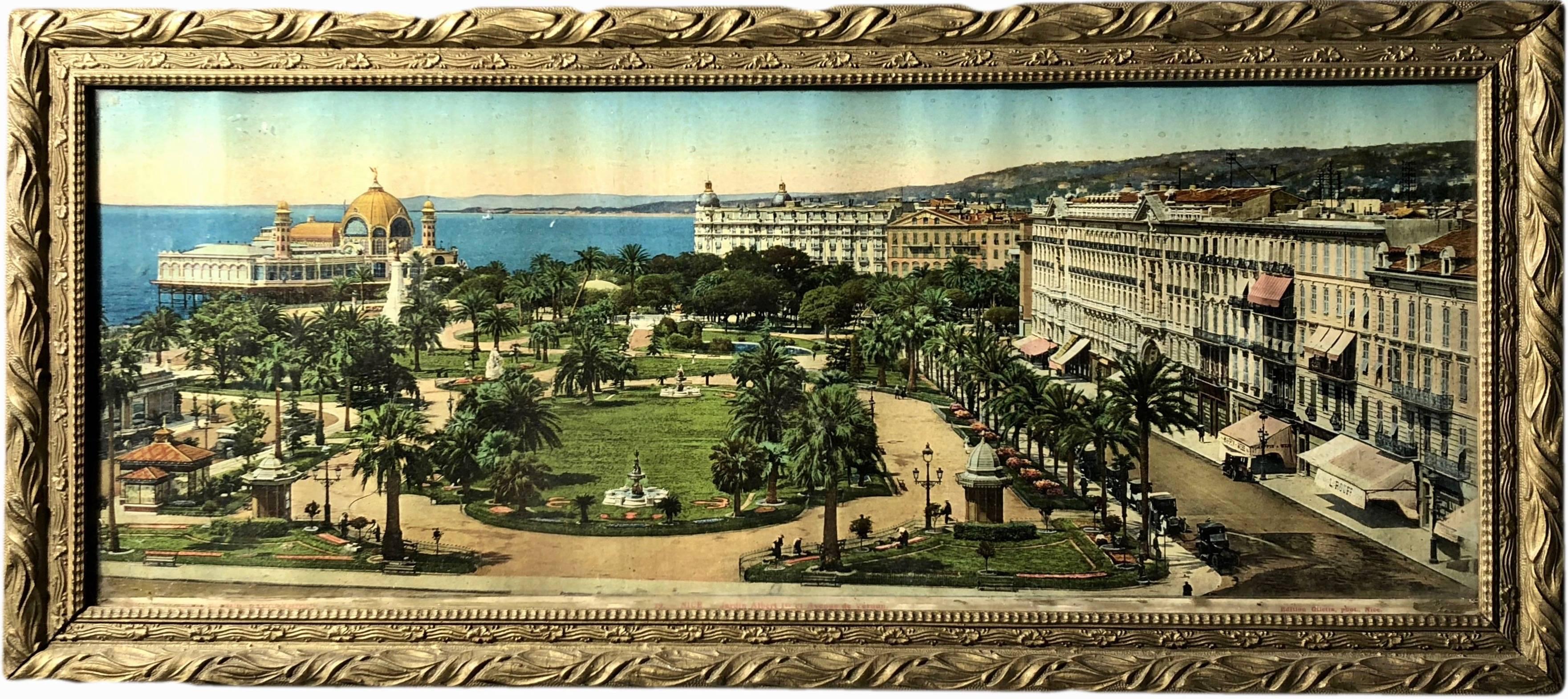 These are two beautiful framed French early 1900s colorized photos of nice and Monaco. One is of Nice and shows- 
