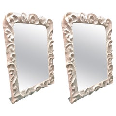 2 specchi francesi in gesso realizzati a mano nello stile di Serge Roche