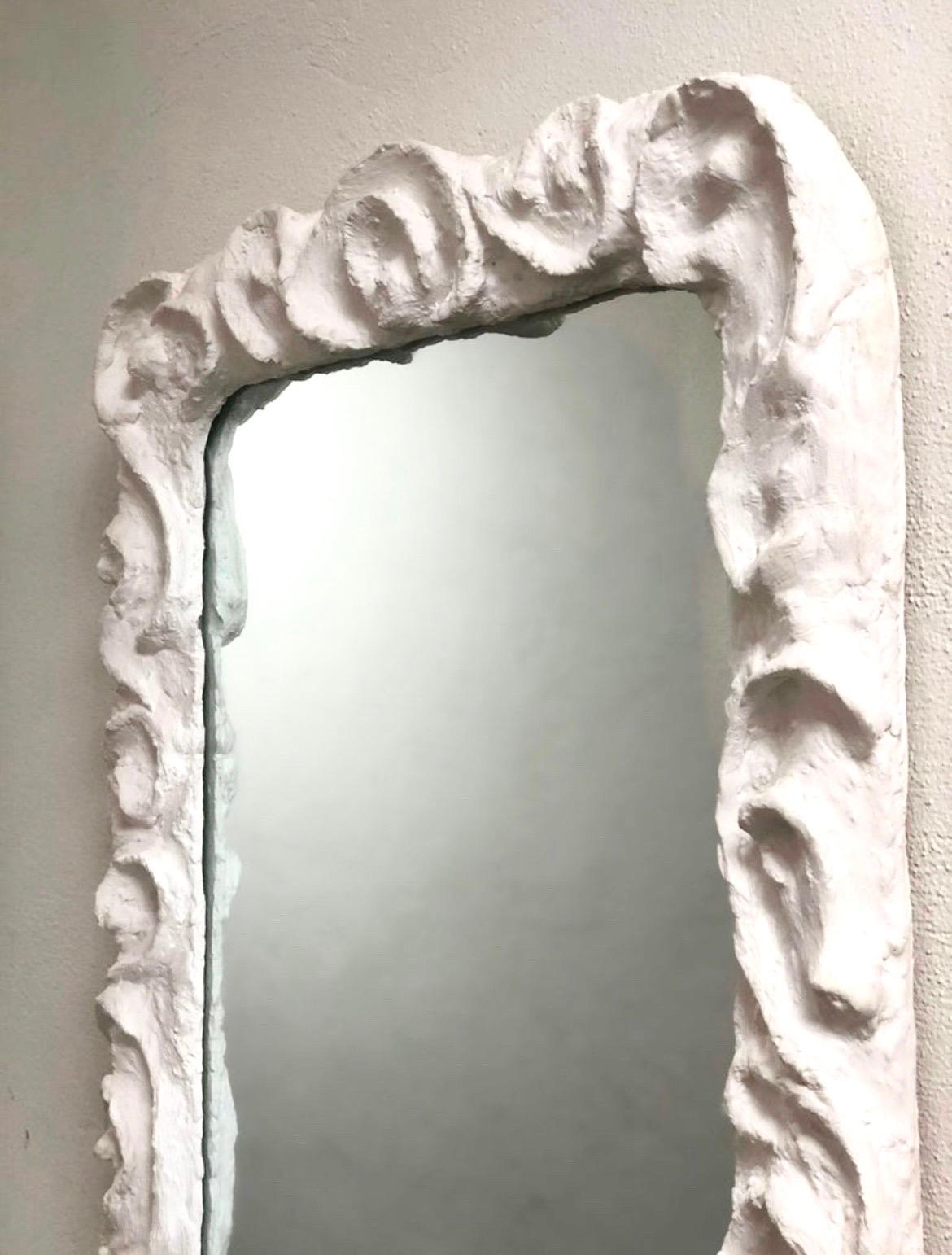 2 French Hand-Crafted Plaster Mirrors in the Style of Serge Roche In Good Condition For Sale In New York, NY