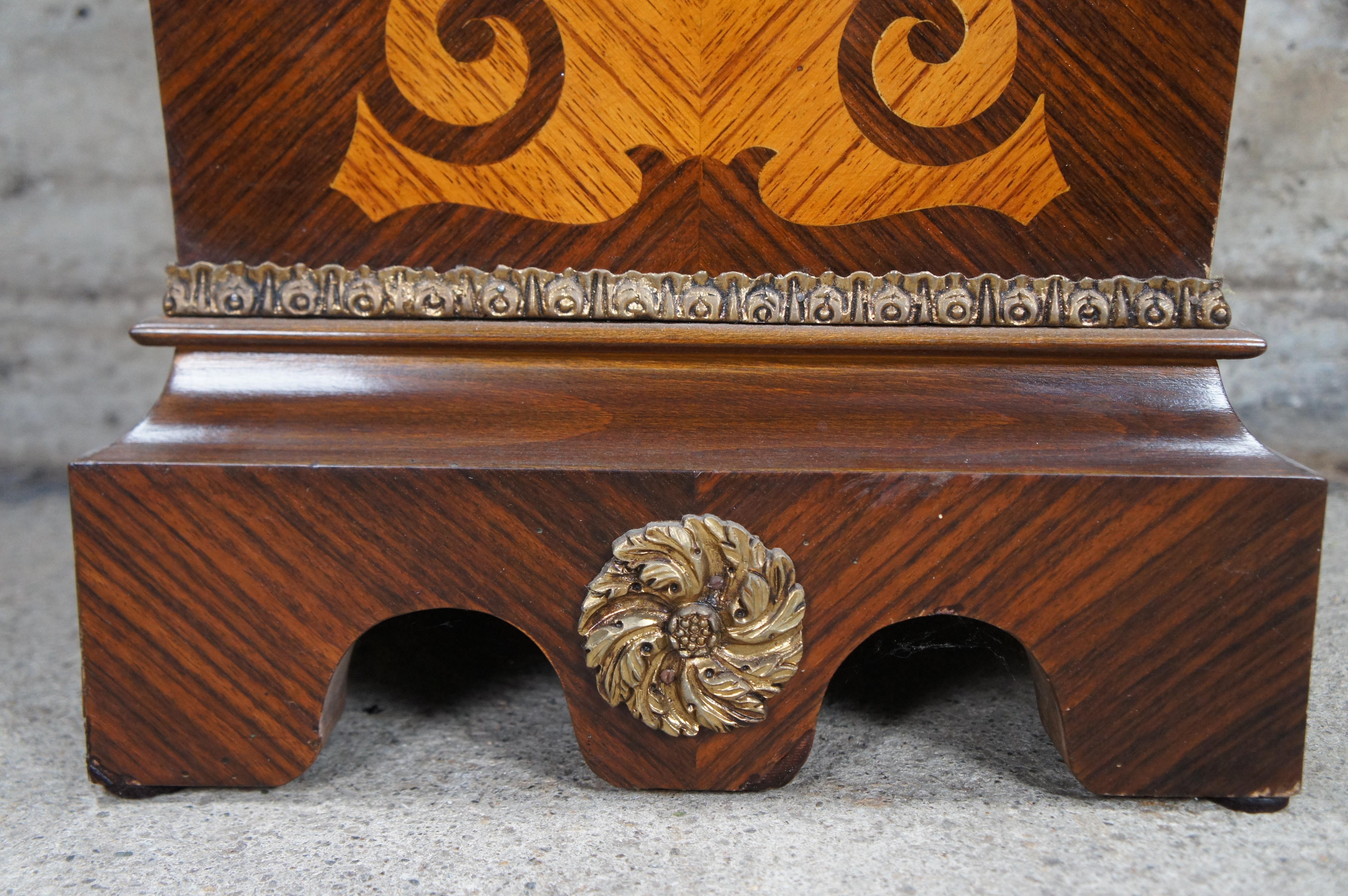 2 French Louis XV Walnut Fruitwood Parquetry Sculpture Stand Pedestals 55