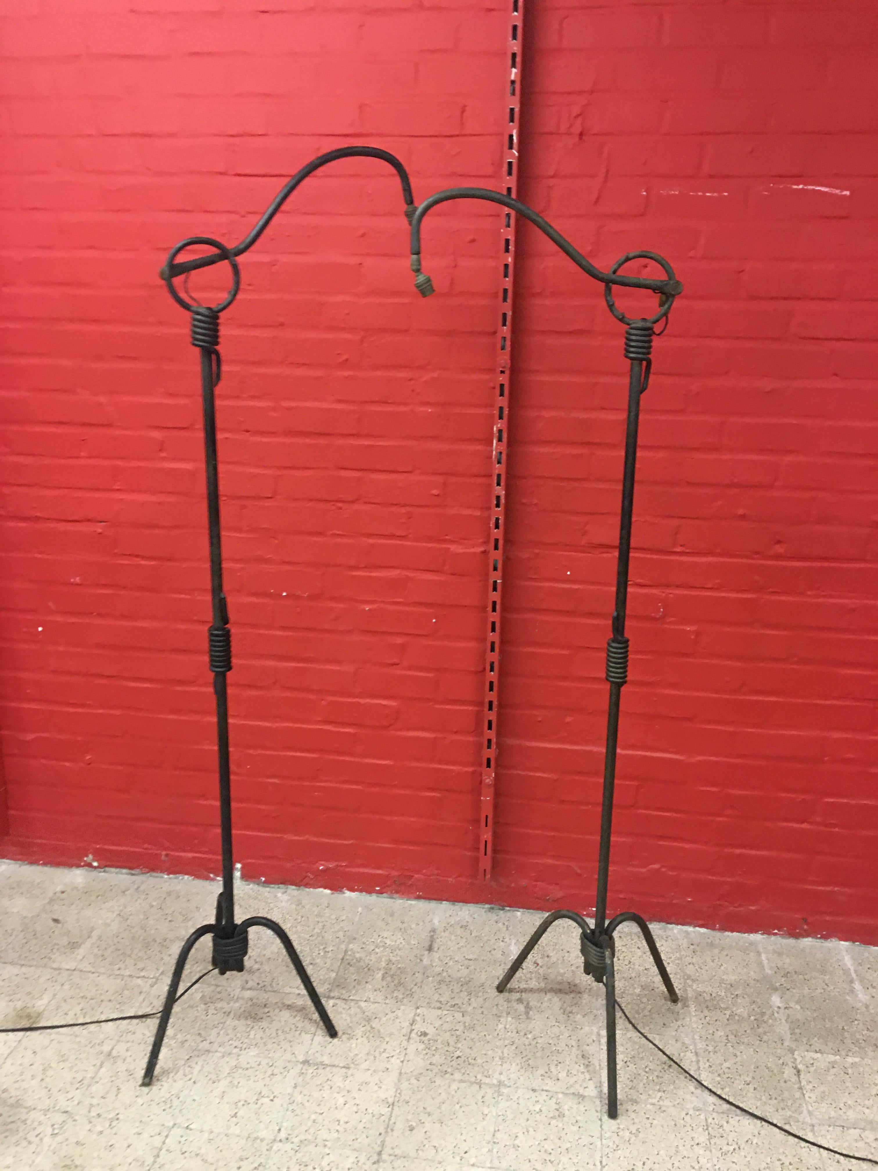 2 French Mid-Century Modern Floor Lamps For Sale 7