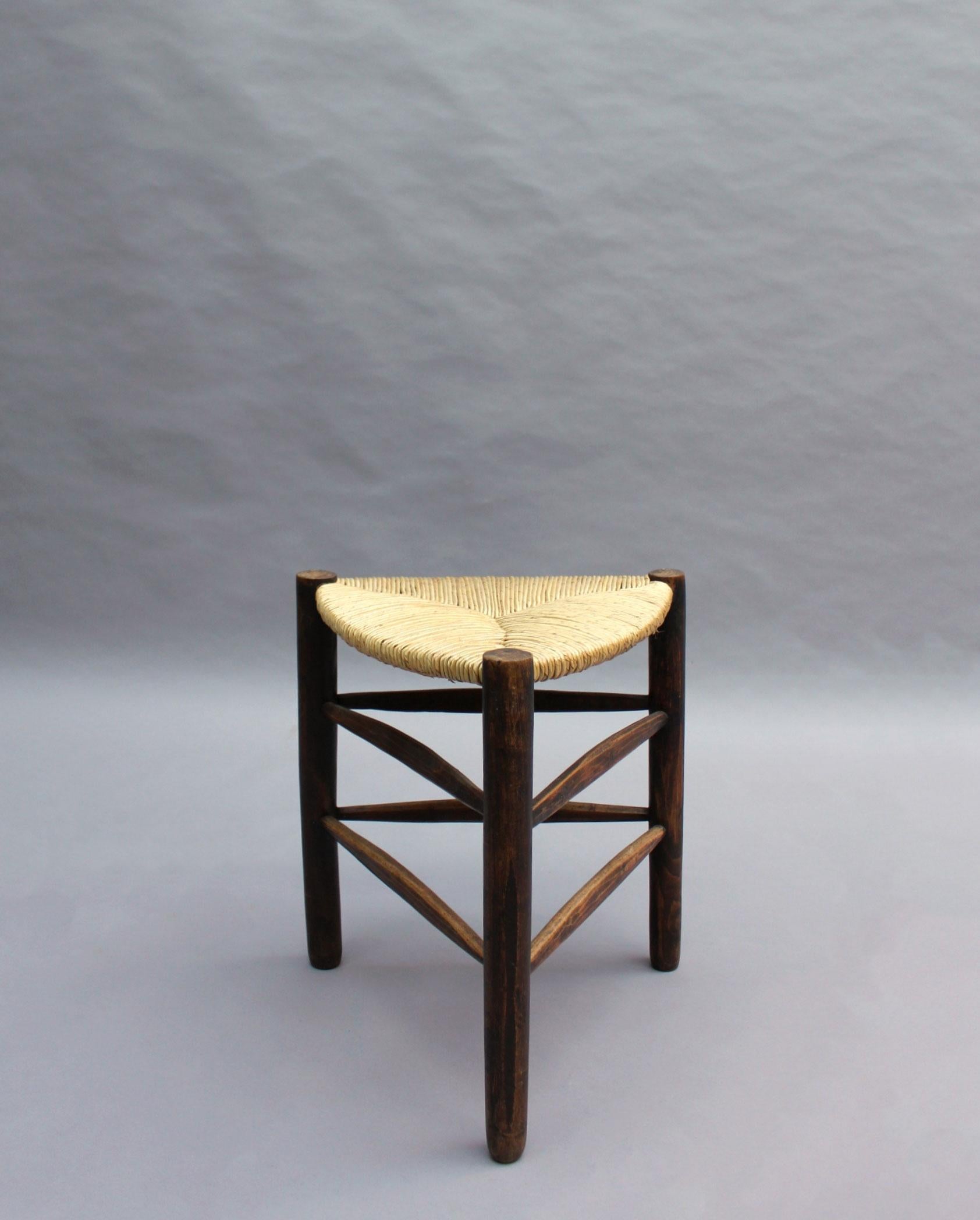 Mid-20th Century 2 French Mid-Century Triangular Stools by Pierre Faucheux For Sale