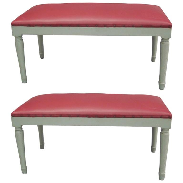 2 French Modern Neoclassical Benches in the Manner of Andre Arbus For Sale