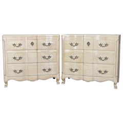 2 French Provincial Carved and Painted Dressers by John Widdicomb, 20th Century