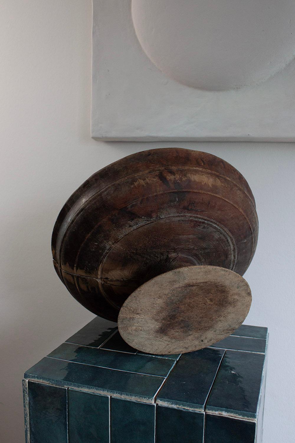 2 french provincial primitive wooden footed fruit bowl (privat sale) 9