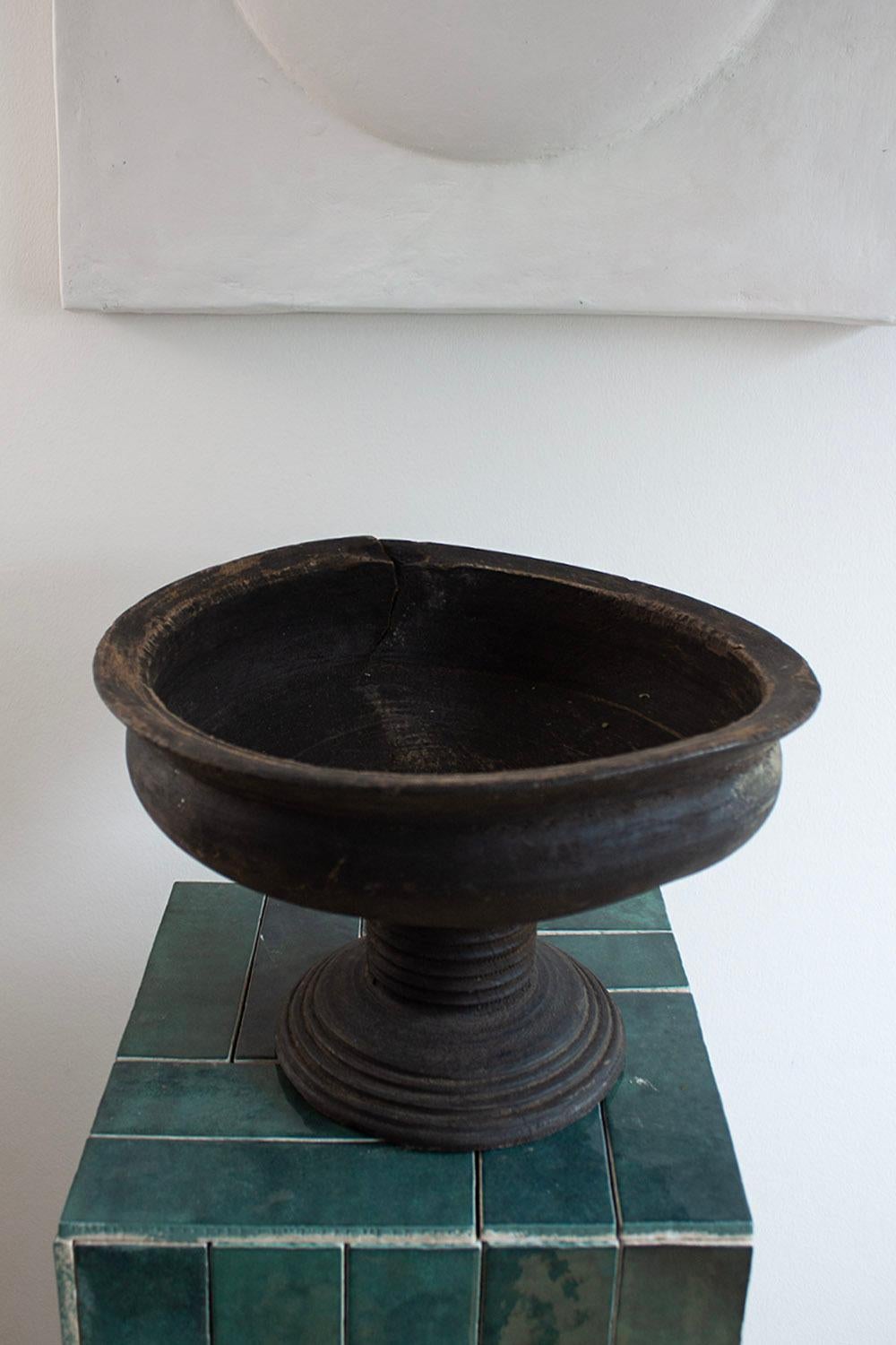 French 2 french provincial primitive wooden footed fruit bowl (privat sale)
