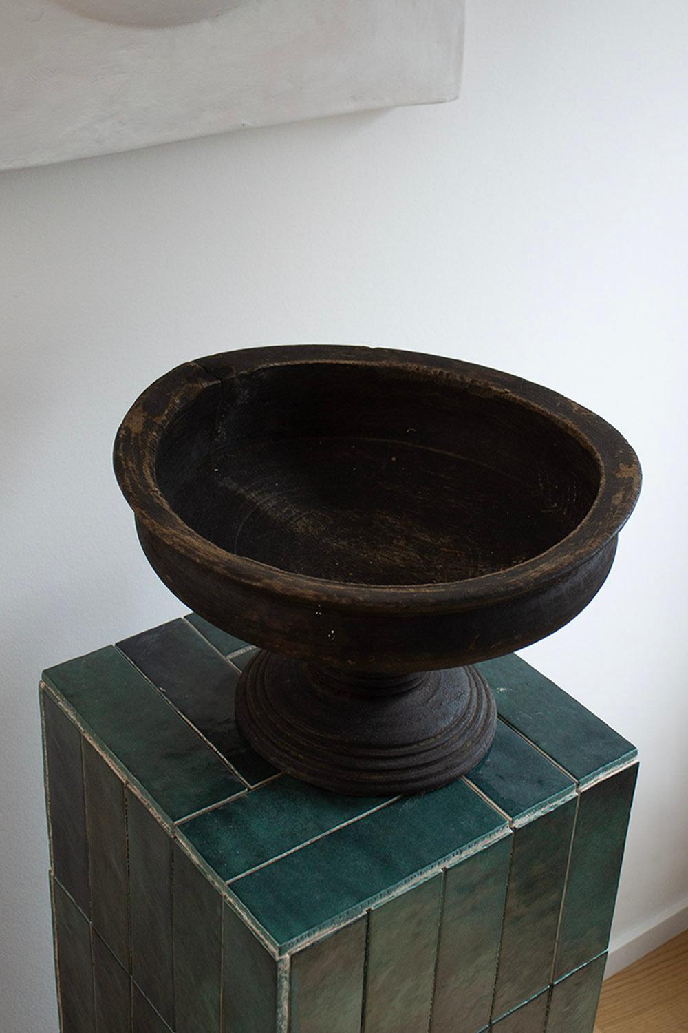 Hand-Crafted 2 french provincial primitive wooden footed fruit bowl (privat sale)