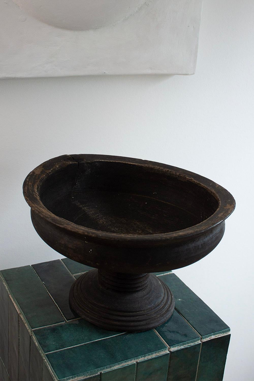 20th Century 2 french provincial primitive wooden footed fruit bowl (privat sale)