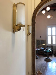 2 French Sconces in Bronze and Glass, Style: Art Deco, Year: 1930, German