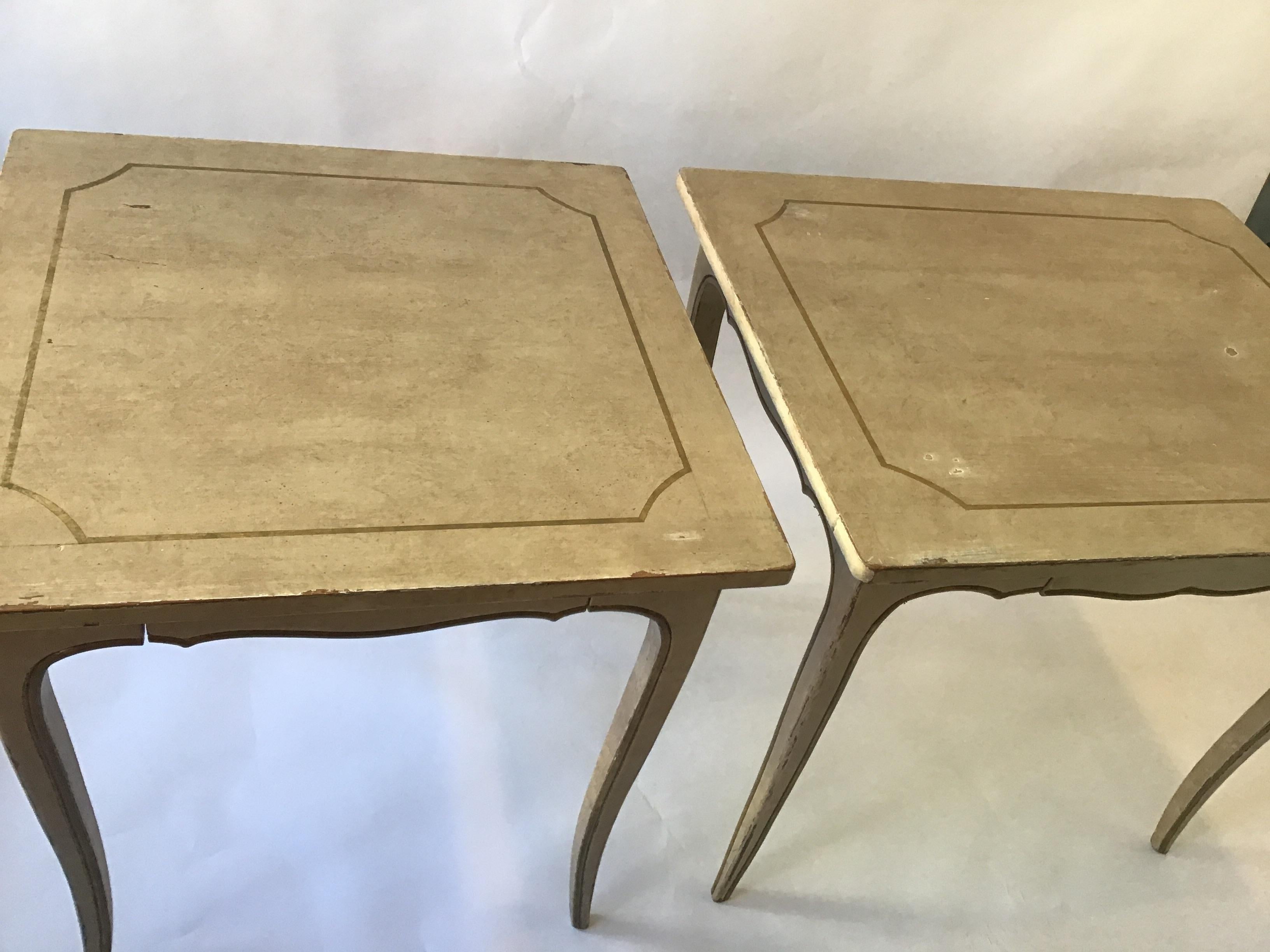 2 French Style Painted End Tables In Good Condition In Tarrytown, NY