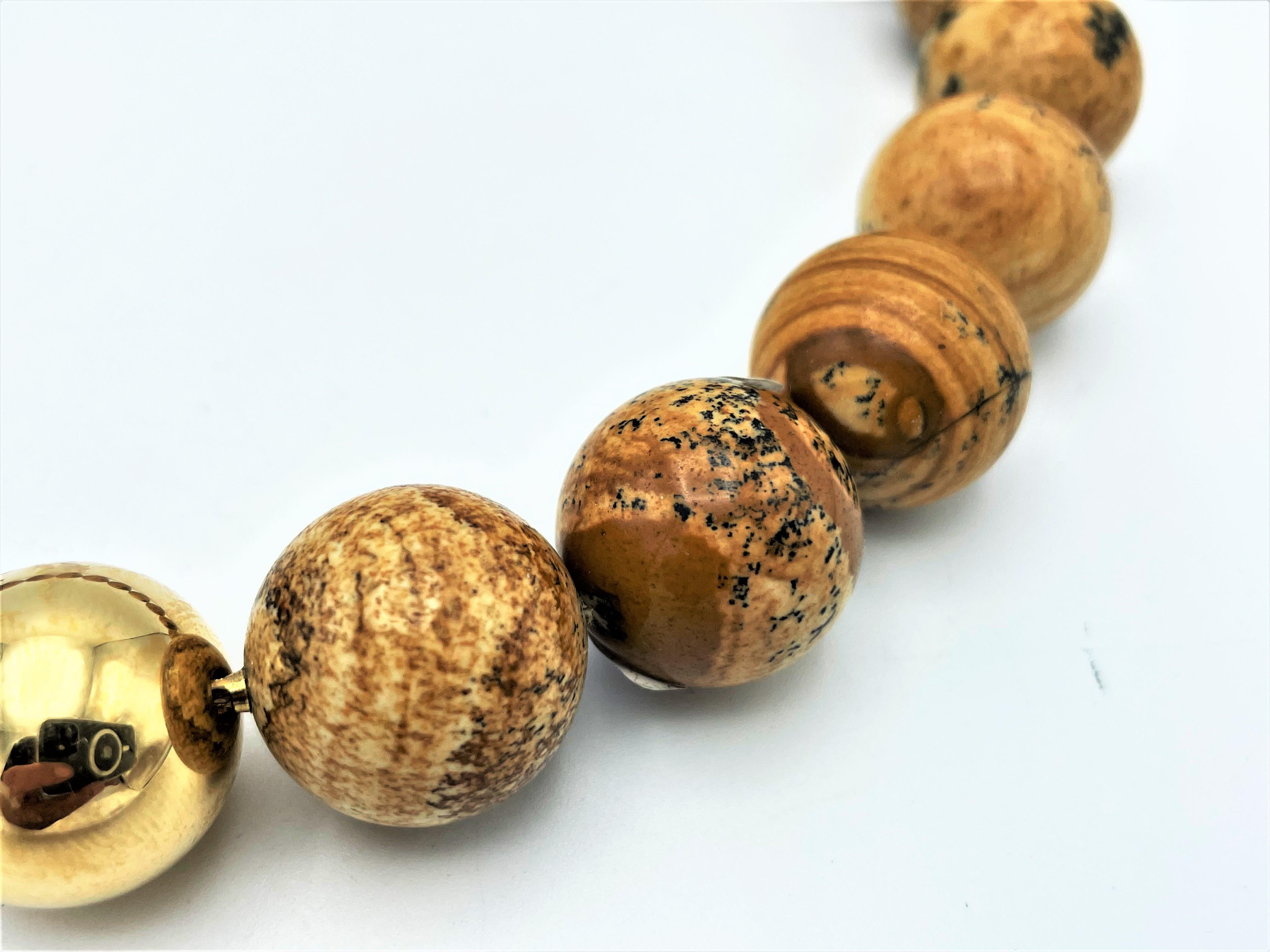 2 Collana di pietre preziose Azurite-Malachite, Diaspro, chiusura a sfera in oro 24 carati per entrambe le collane in vendita 10