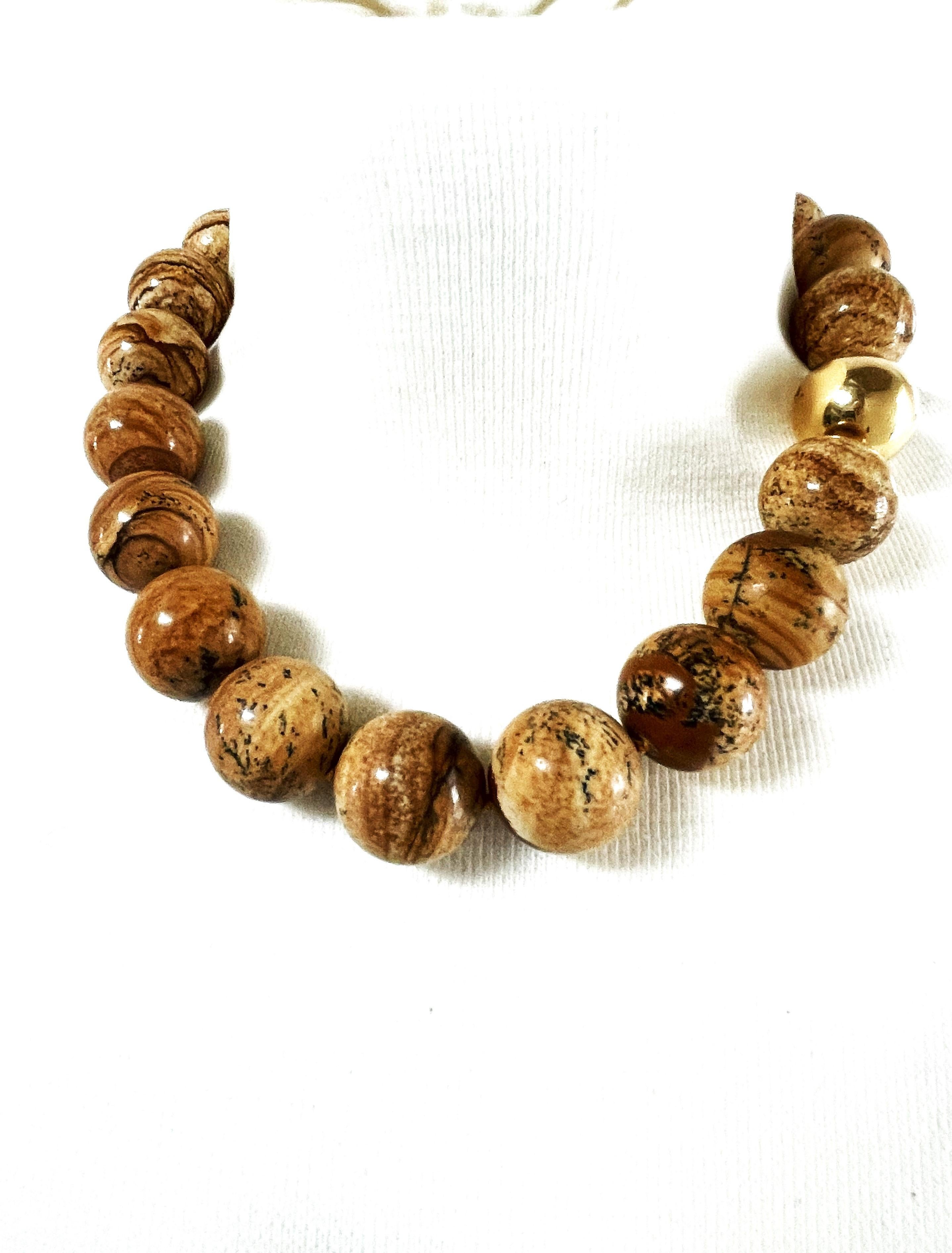 2 Collana di pietre preziose Azurite-Malachite, Diaspro, chiusura a sfera in oro 24 carati per entrambe le collane in vendita 11