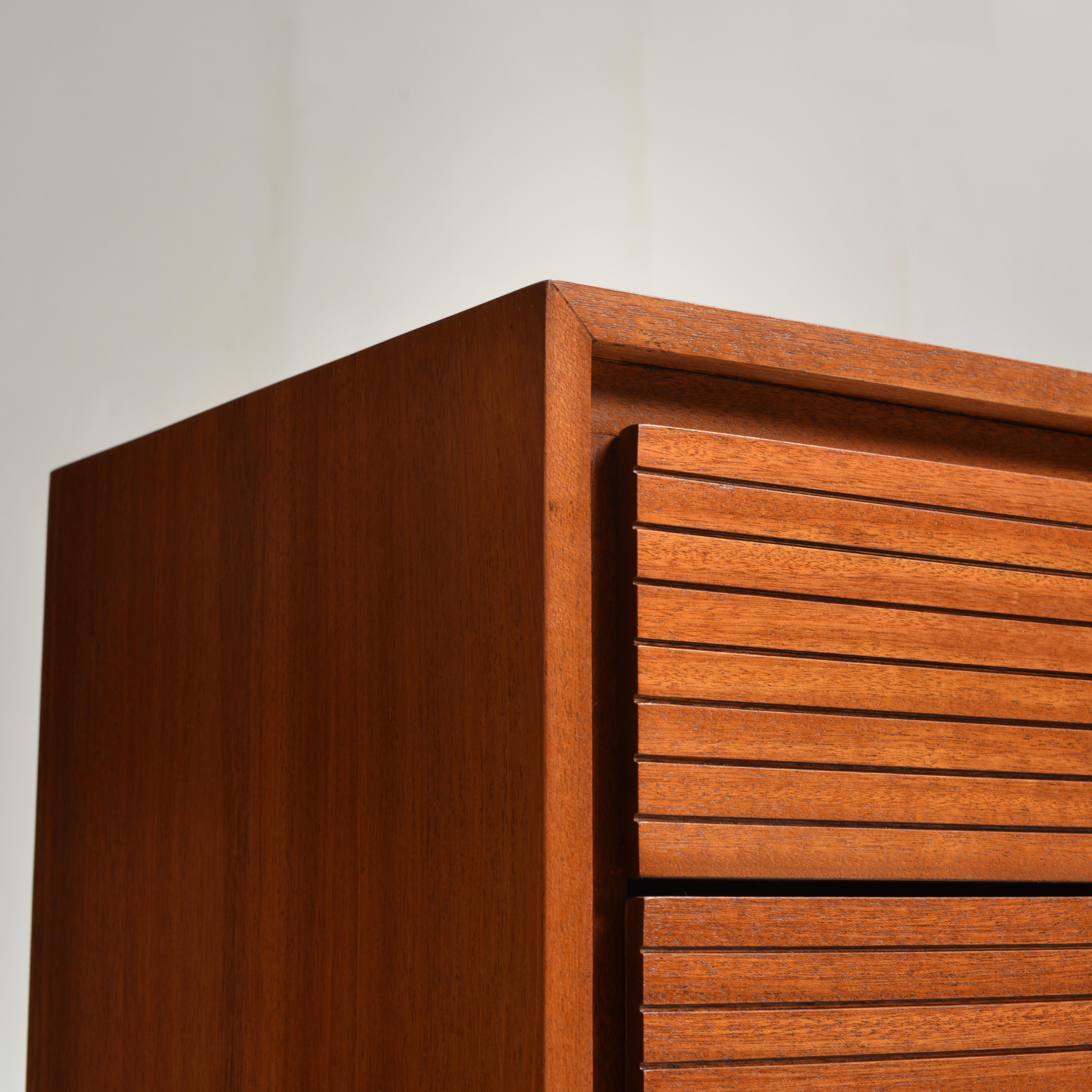 Mid-20th Century 2 George Nelson Style Mid-Century Solid Mahogany Low Boy Dressers For Sale