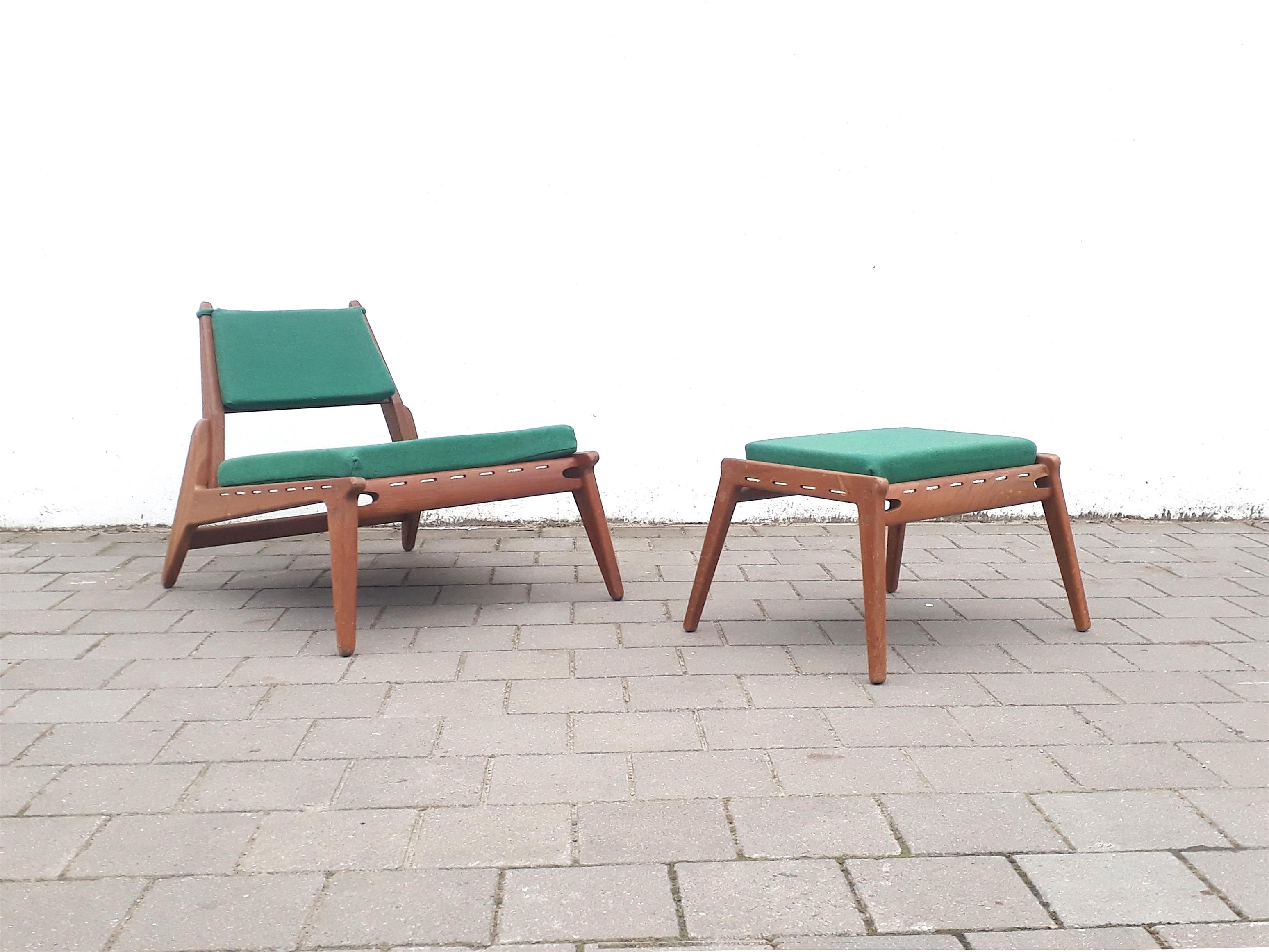 2 German Hunting Chairs Organic Teak Wood Attributed to Otto Frei, 1950s For Sale 7