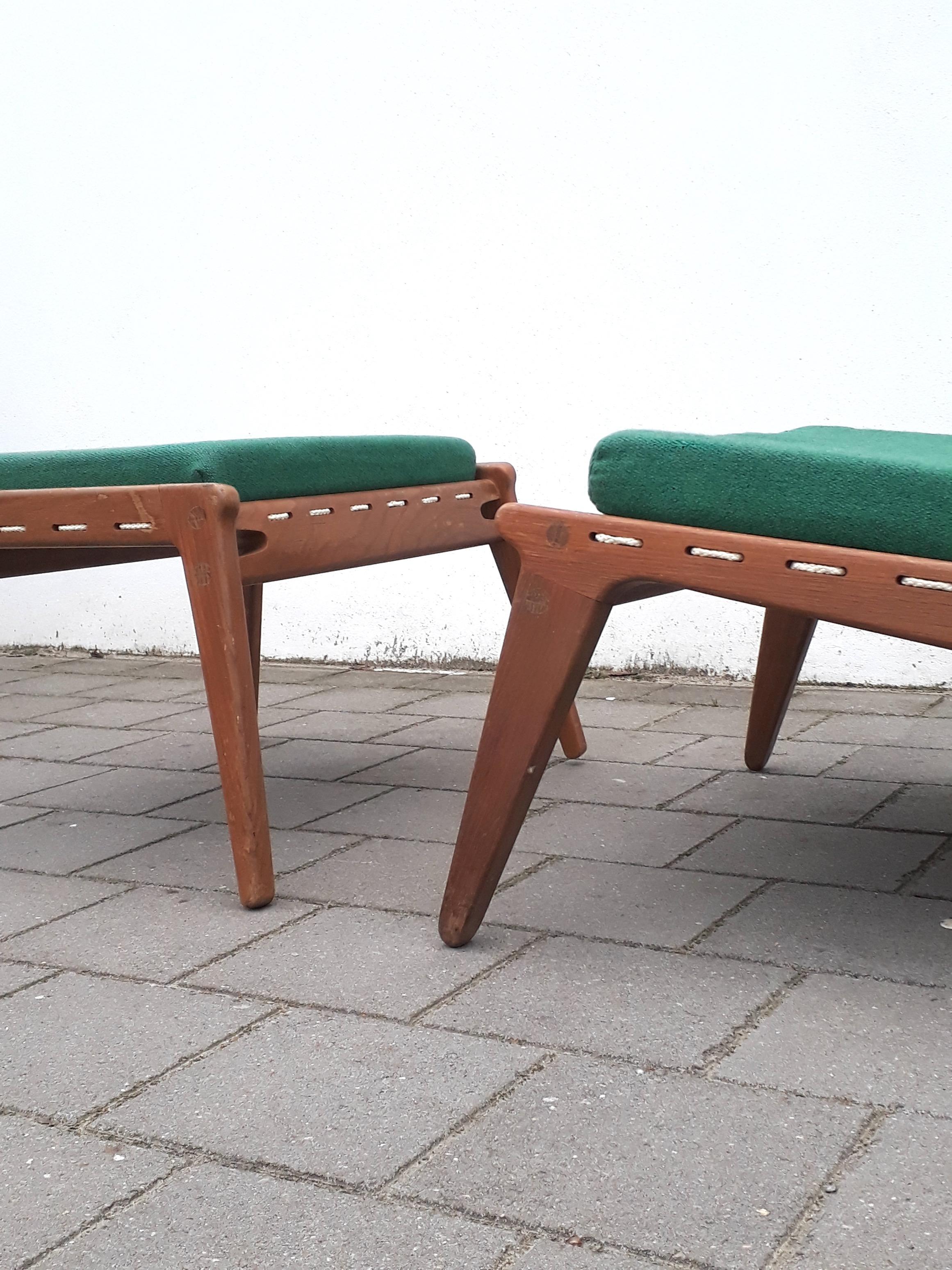 Mid-Century Modern 2 German Hunting Chairs Organic Teak Wood Attributed to Otto Frei, 1950s For Sale