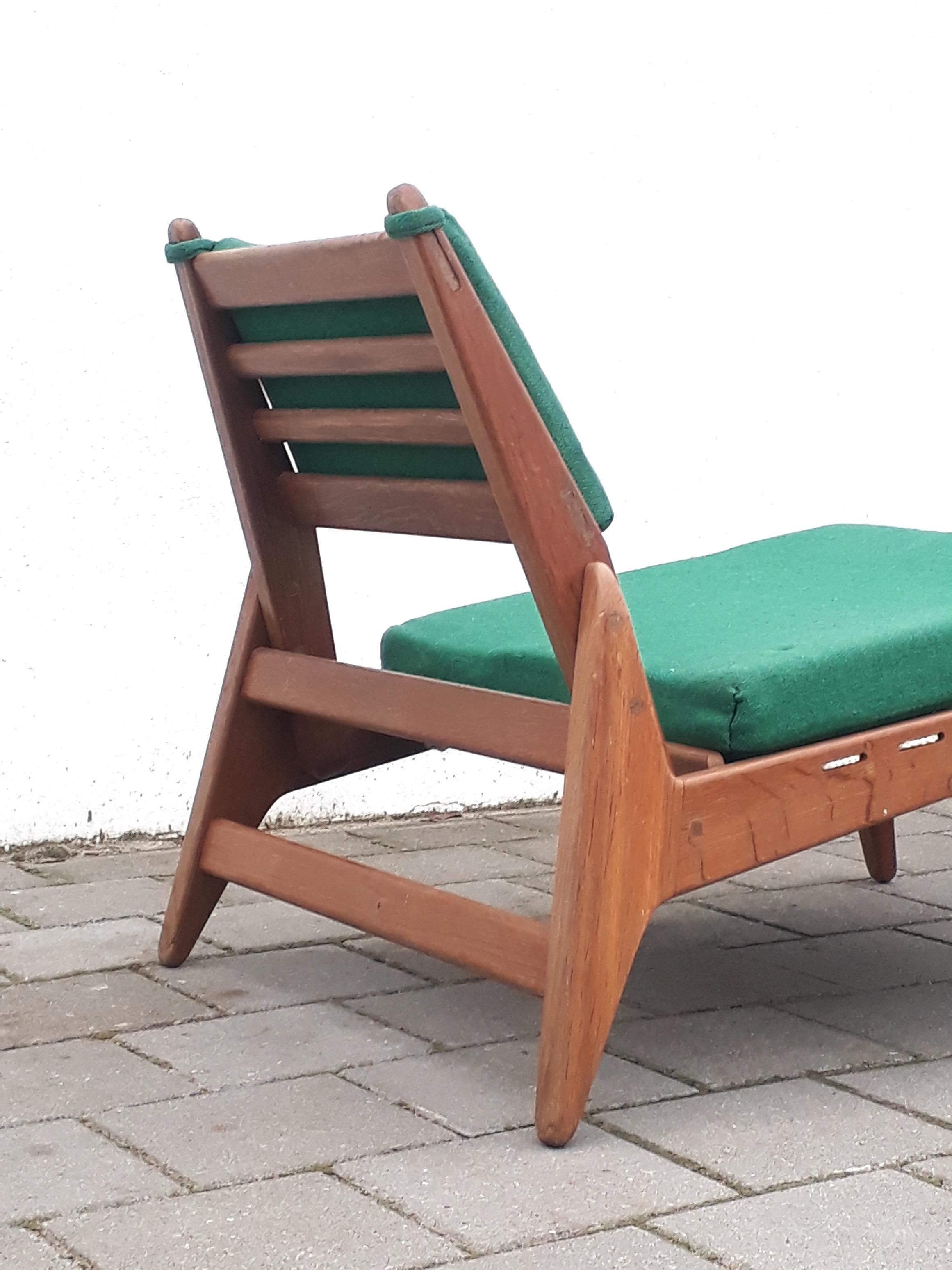 2 German Hunting Chairs Organic Teak Wood Attributed to Otto Frei, 1950s For Sale 1