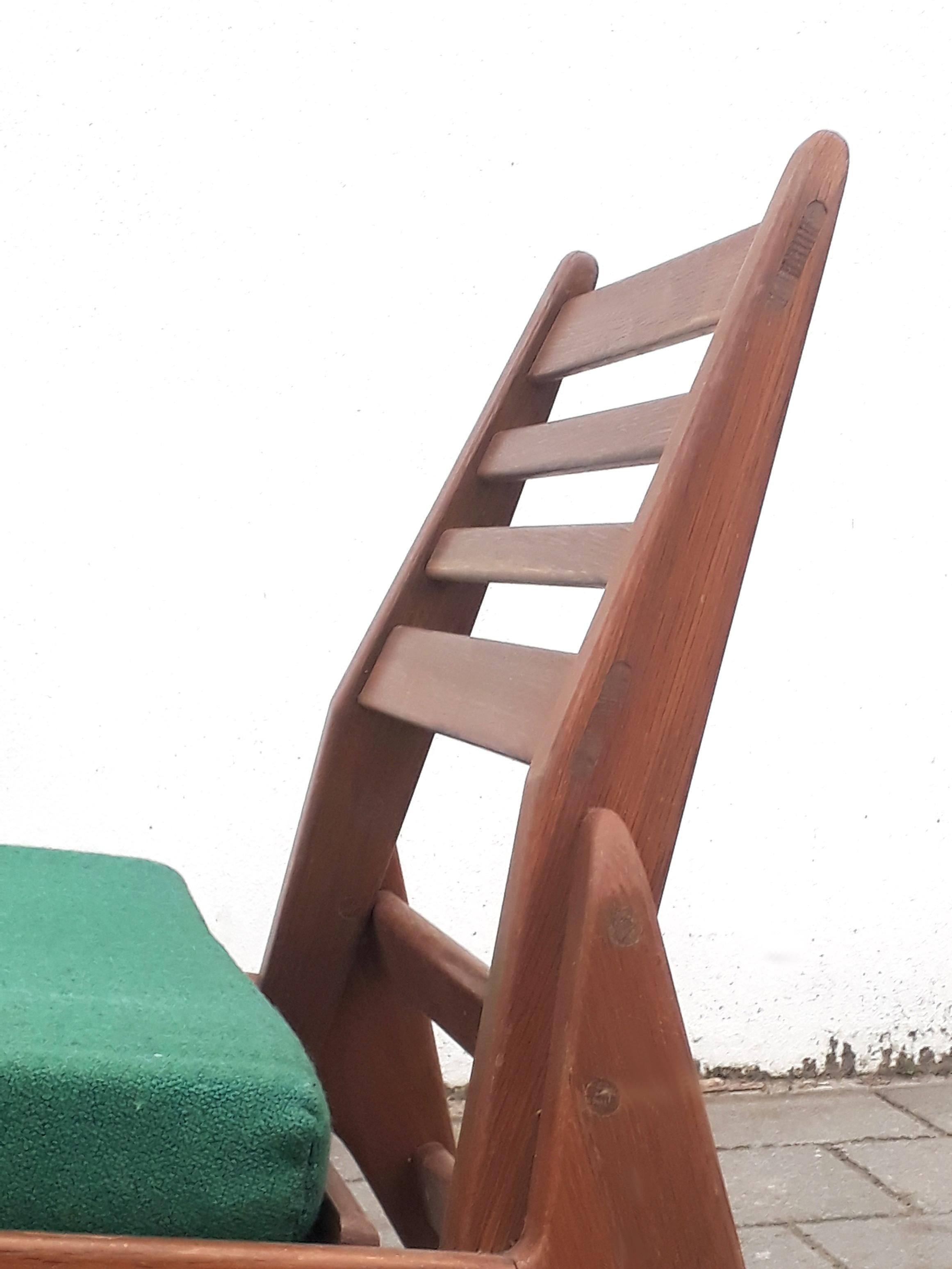 2 German Hunting Chairs Organic Teak Wood Attributed to Otto Frei, 1950s For Sale 3