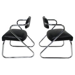 Antique 2 Gilbert Rohde Styled Art Deco Z Sitting Chairs (A) 