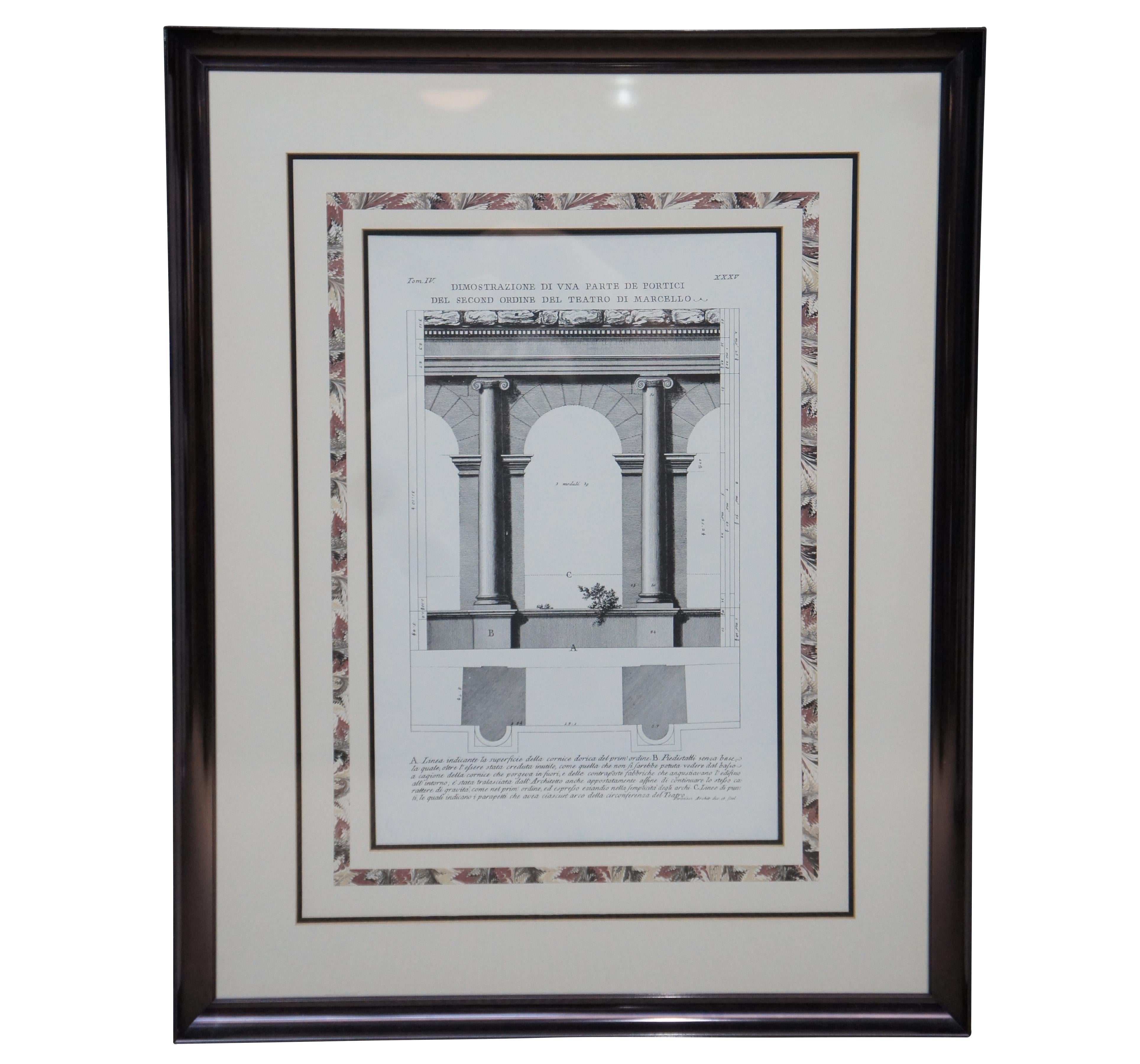Pair of late 20th century reproduction plate prints of work of Roman Architecture / columns by Giovanni Battista Piranesi – arches and columns from the Theater of Marcellus in Rome. Purchased at Lazarus.

 “Giovanni Battista Piranesi (1720-1778) -