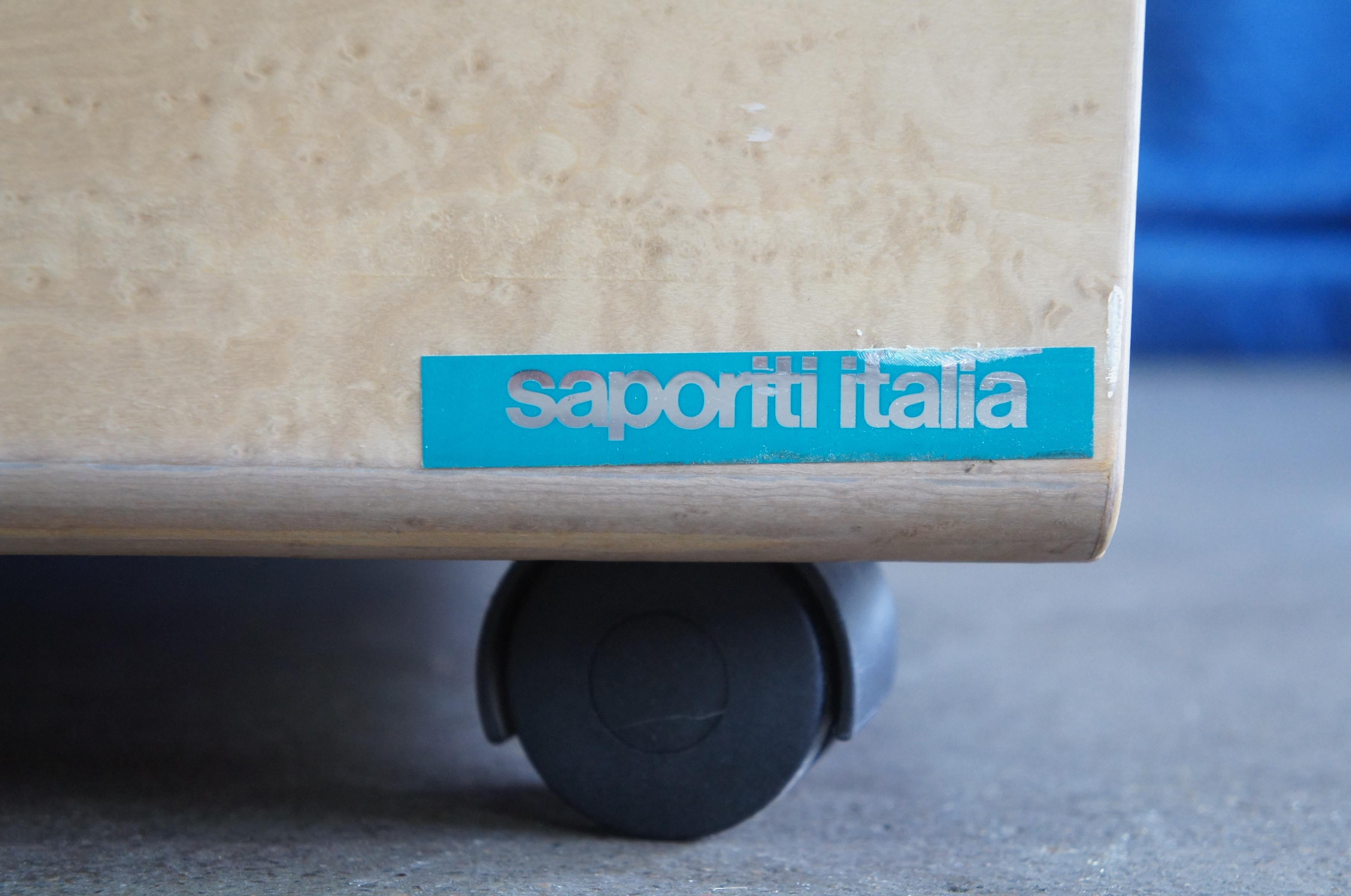 2 Giovanni Offredi Saporiti Italia Birdseye Maple Nightstands Dresser Chest MCM For Sale 1