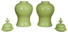 2 Global Views Colonial Williamsburg Beaufort Giallo Zenzero Barattoli Urne Vaso