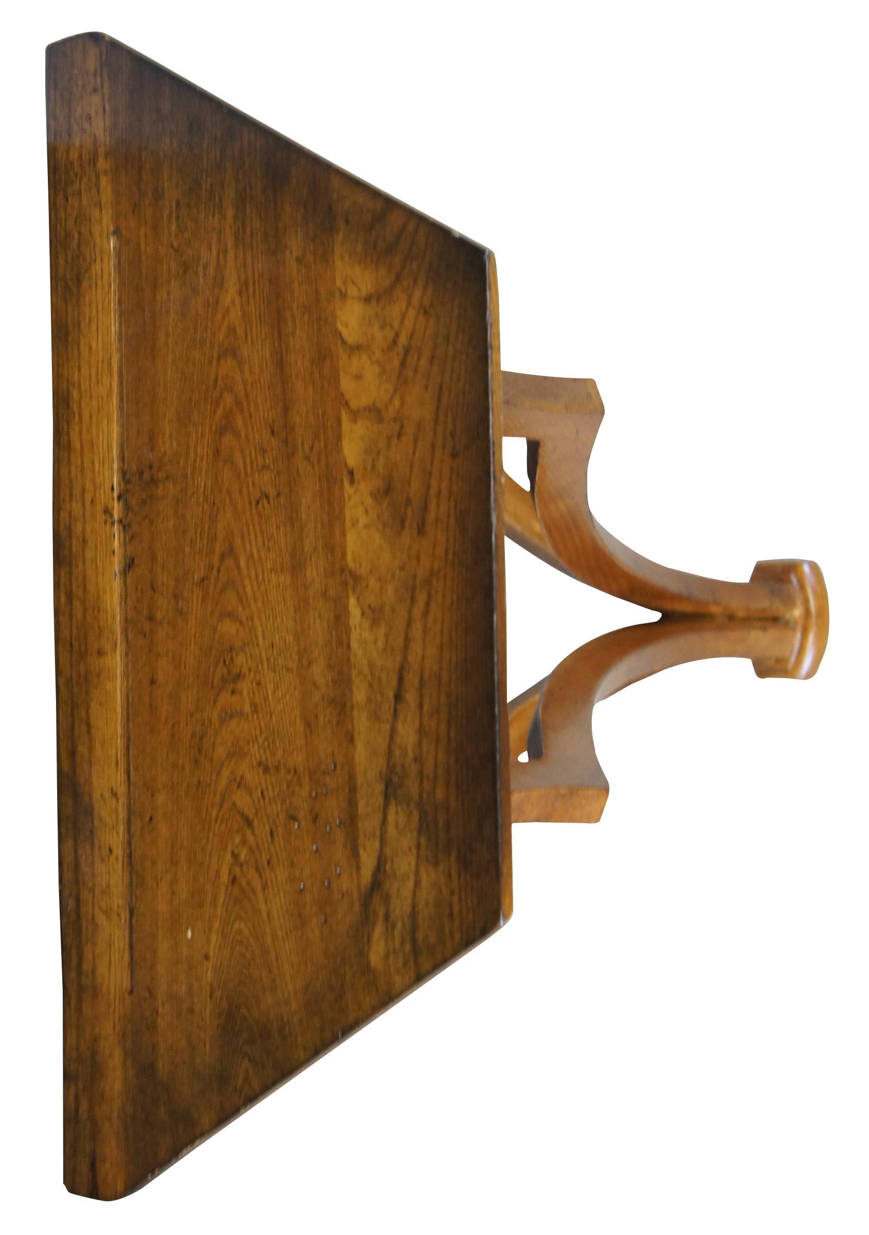Gothic Revival 2 Global Views Gothic Modern Oak Wall Hanging Shelf Sconce Architectural Pair