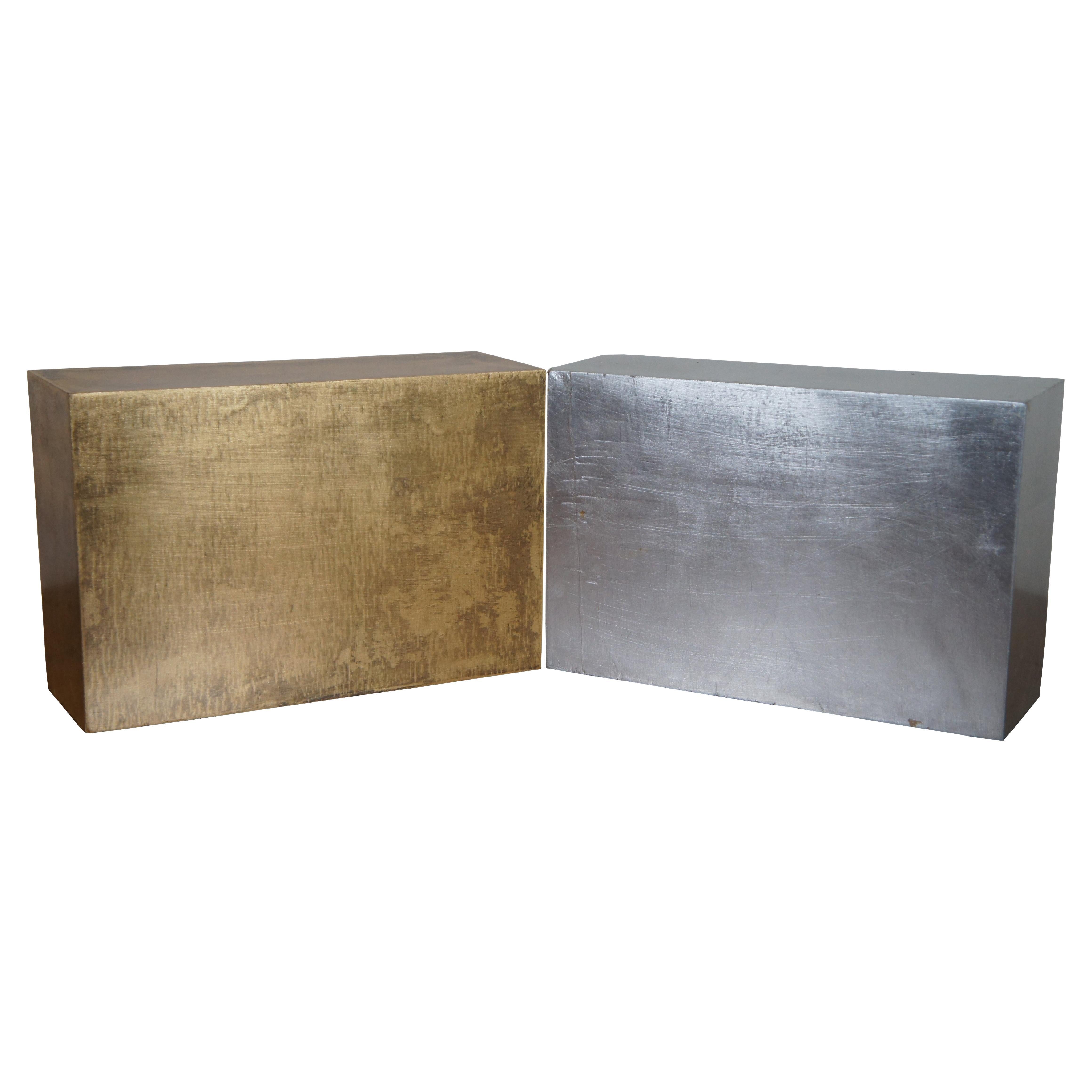 2 Global Views Inc Silver & Gold Wooden Wall Hanging Modern Boxed Shelves