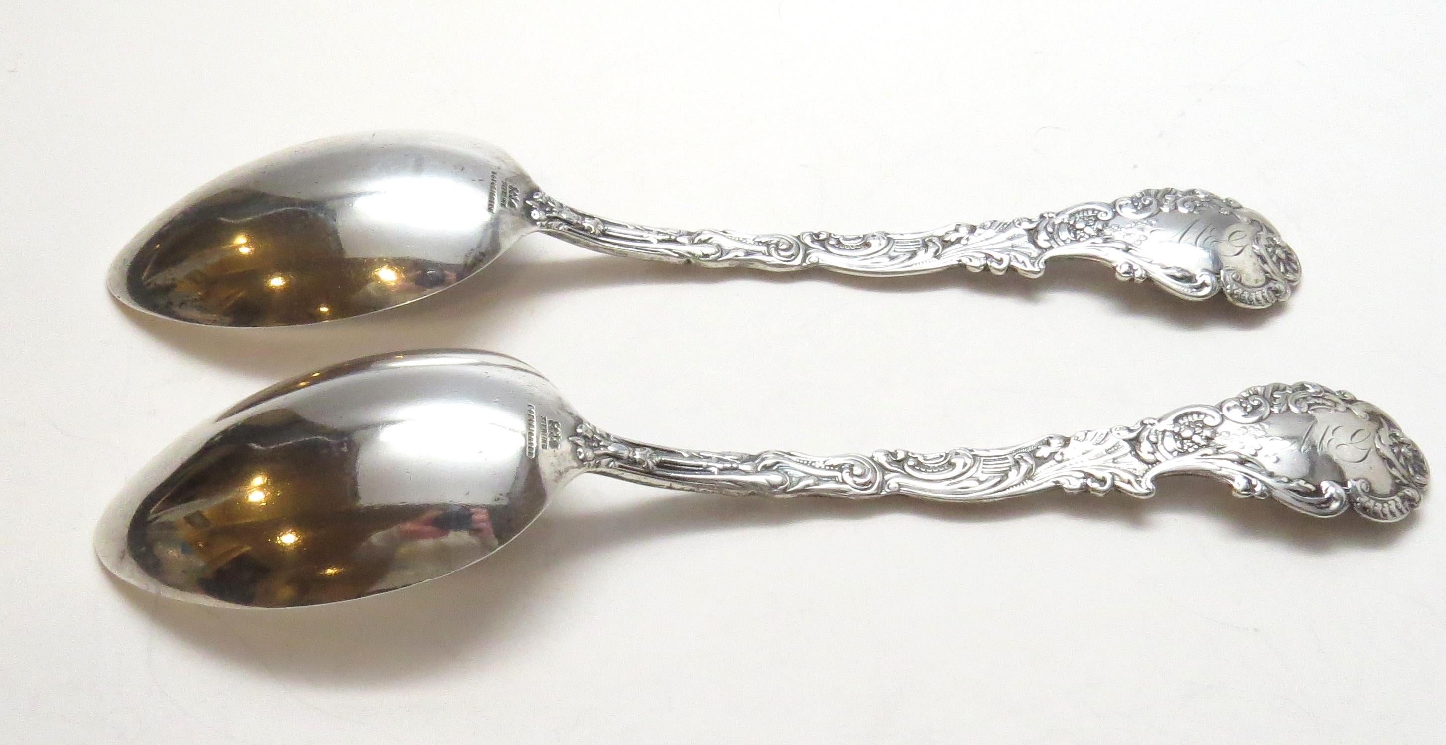 Late 19th Century 2 Gorham 1894 Versailles Sterling Silver Table Serving Spoon