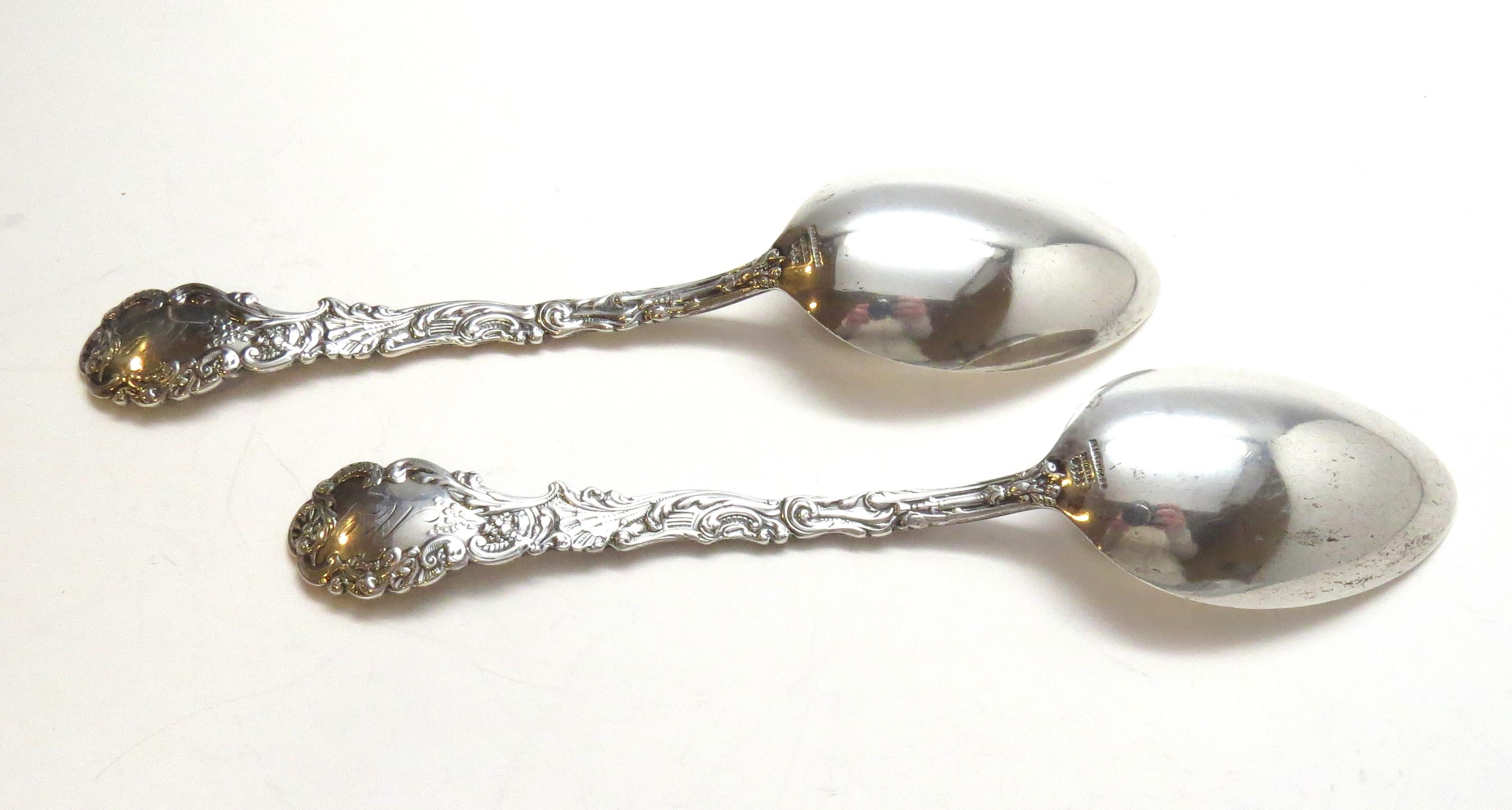 2 Gorham 1894 Versailles Sterling Silver Table Serving Spoon 4