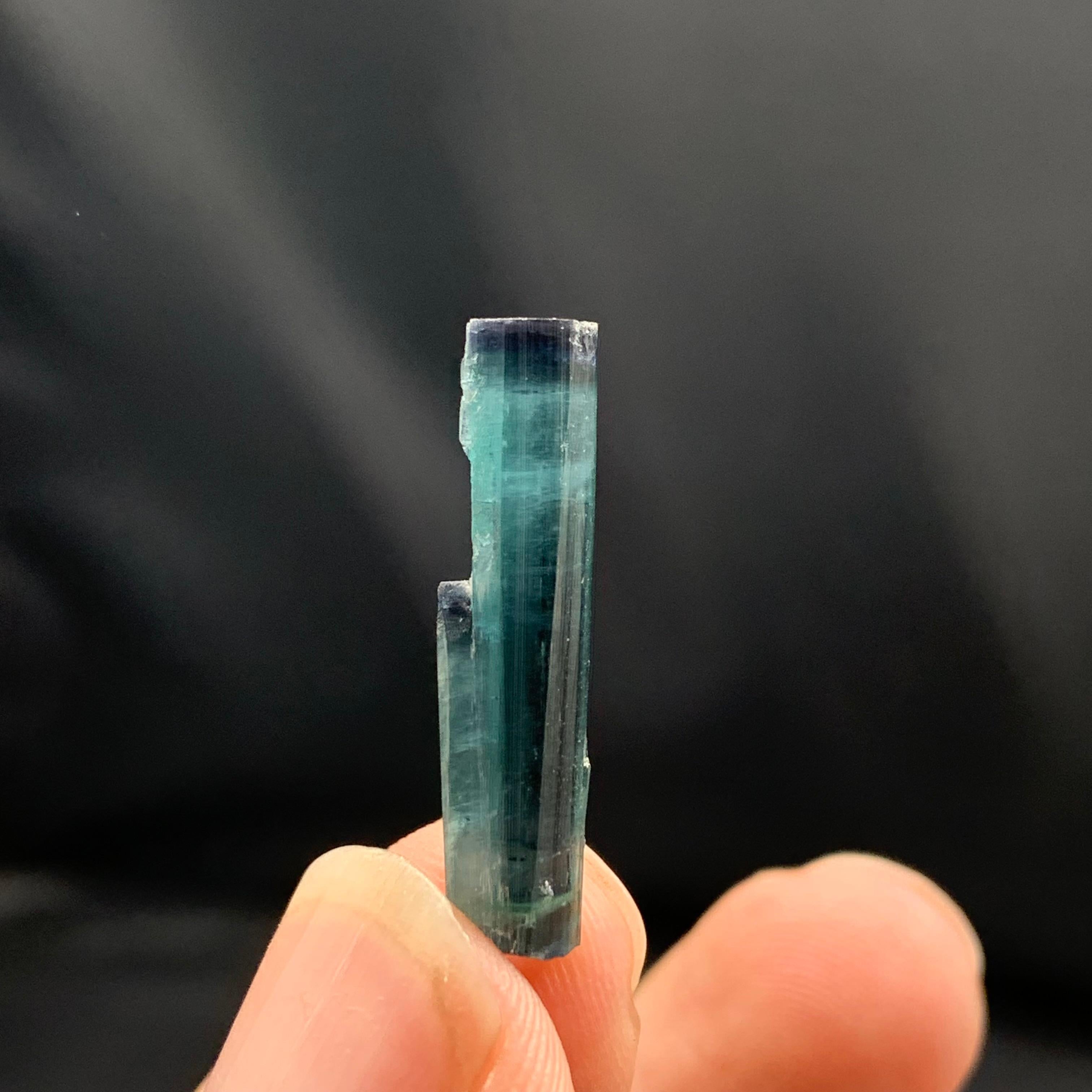 Adam Style 2 Grams Terminated Single Indicolite Tourmaline Crystals From Afghanistan For Sale