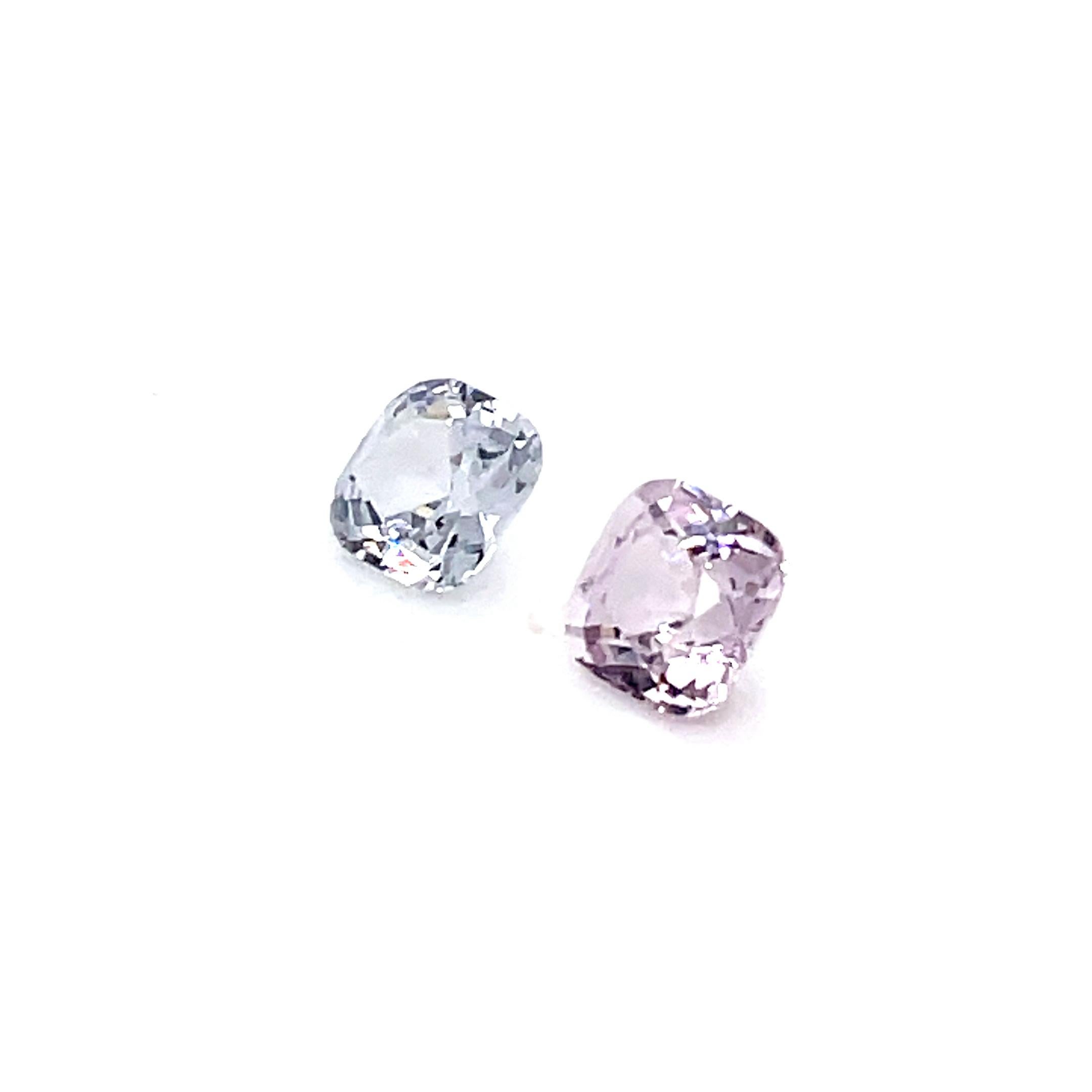 Contemporary 2 Grayish Pink Spinel Cts 2.73 Perfect Matching Pair Unheated For Sale