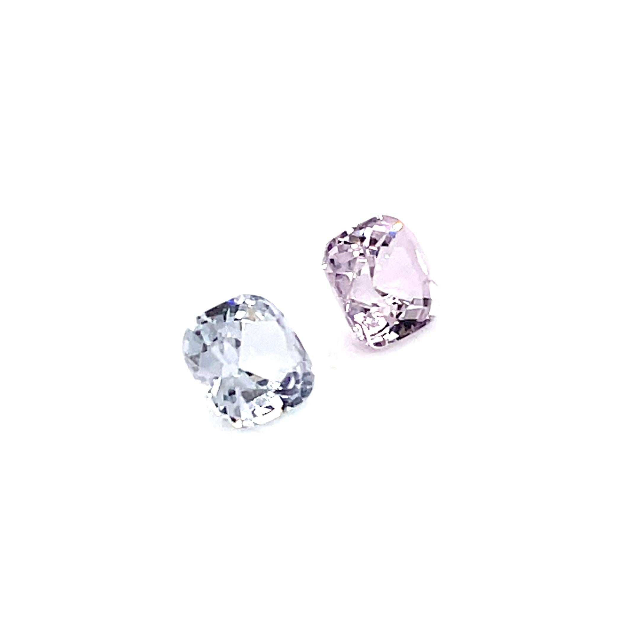 Taglio smeraldo 2 Spinello Rosa Grigiastro Cts 2,73 Coppia perfetta non riscaldata in vendita