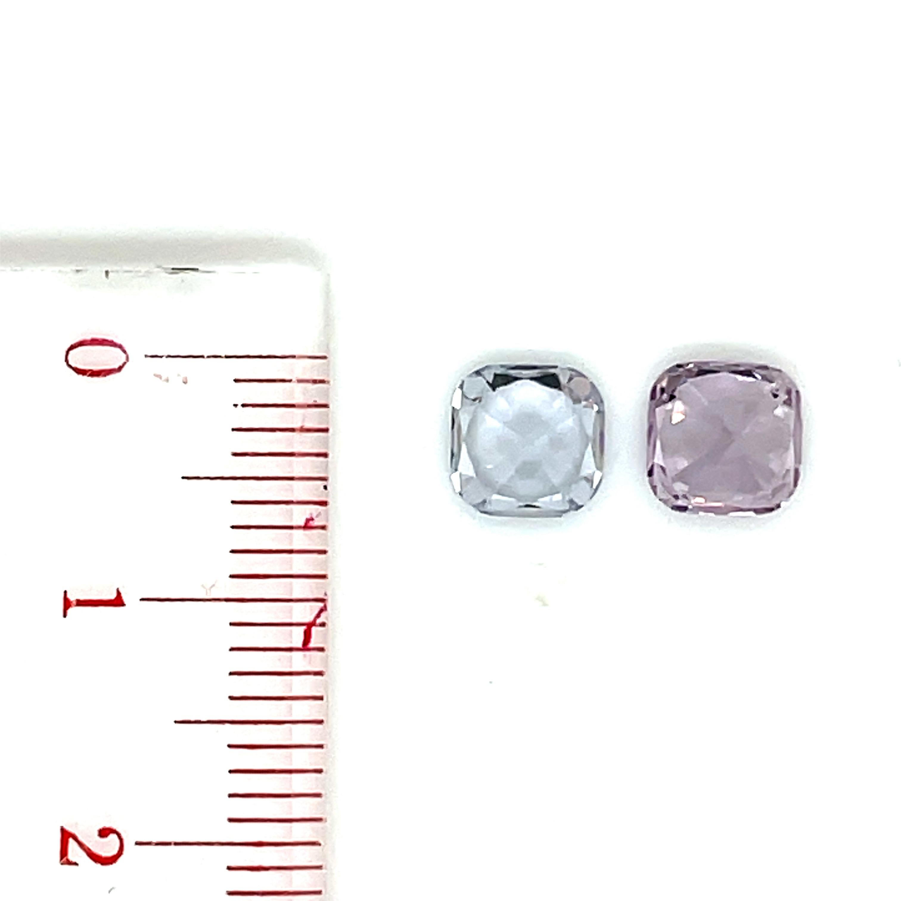 2 Grayish Pink Spinel Cts 2.73 Perfect Matching Pair Unheated For Sale 3