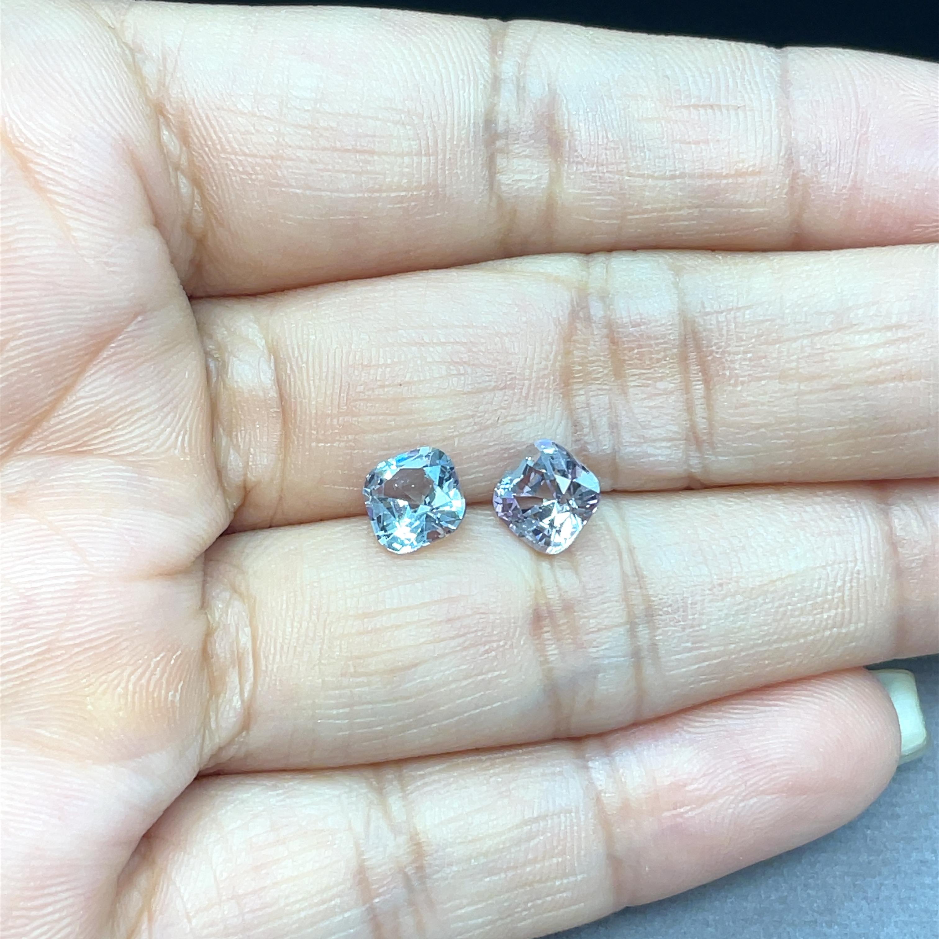 2 Grayish Pink Spinel Cts 2.73 Perfect Matching Pair Unheated In New Condition For Sale In Hong Kong, HK