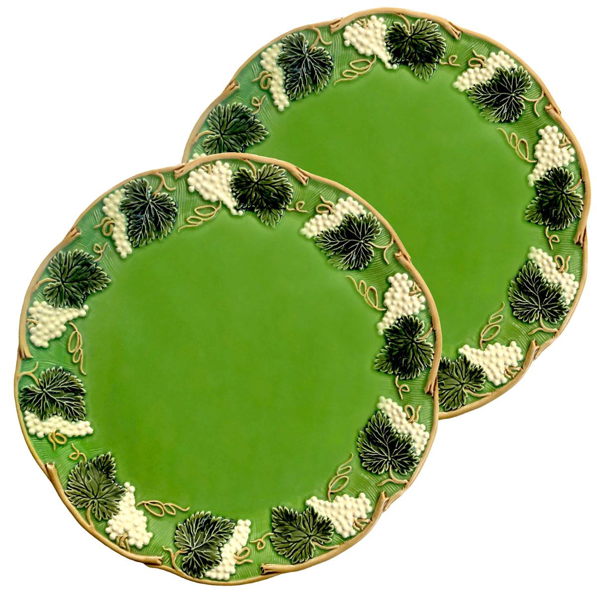 2 Platos llanos floridos verdes 