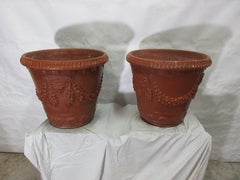 2 Gustavian Style Italian Terracotta Planters