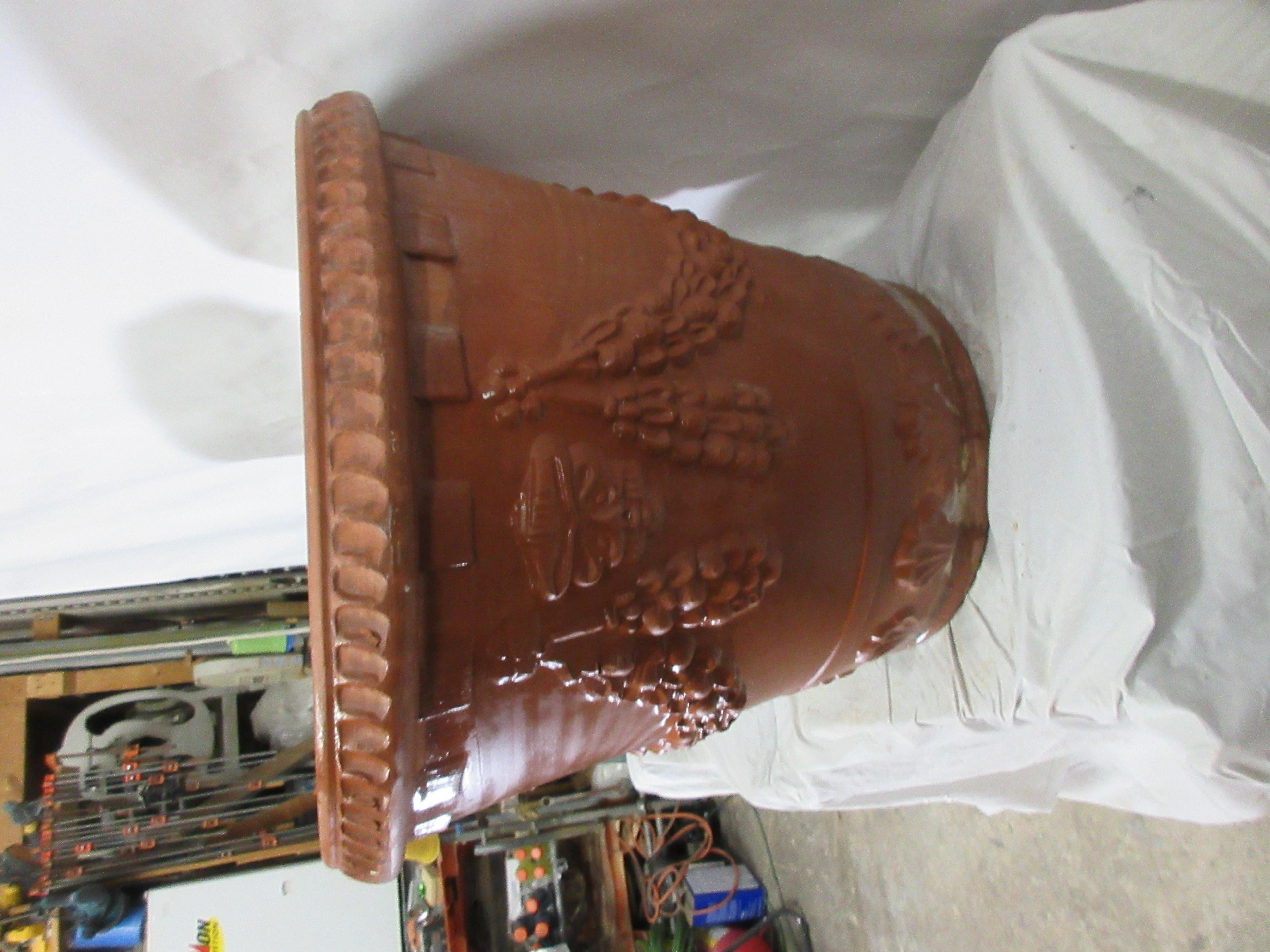 2 Gustavian Style Italian Terracotta Planters In Good Condition For Sale In Hollywood, FL